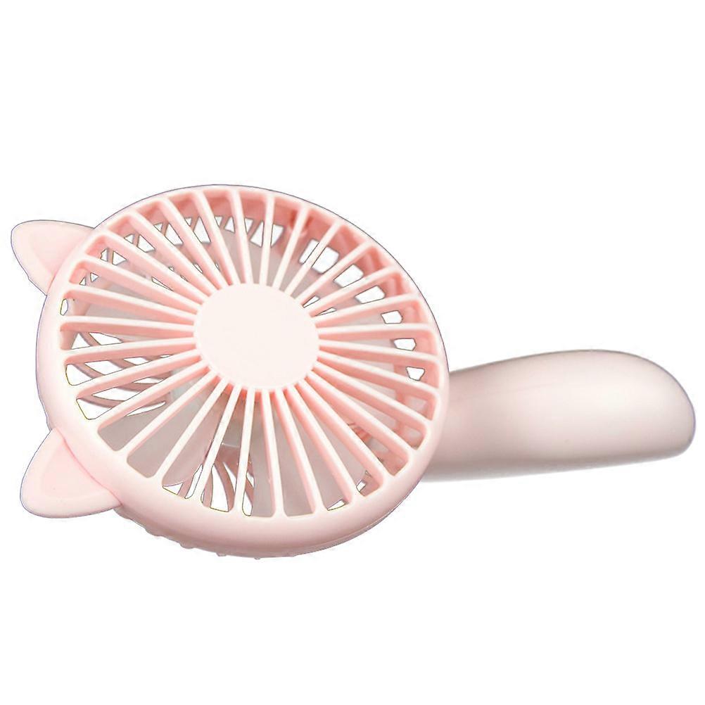 Portable Cooler Handheld Fan with Unique Catear and Foxtail Design for Cooling Pink ABS Material 1200mAh Battery