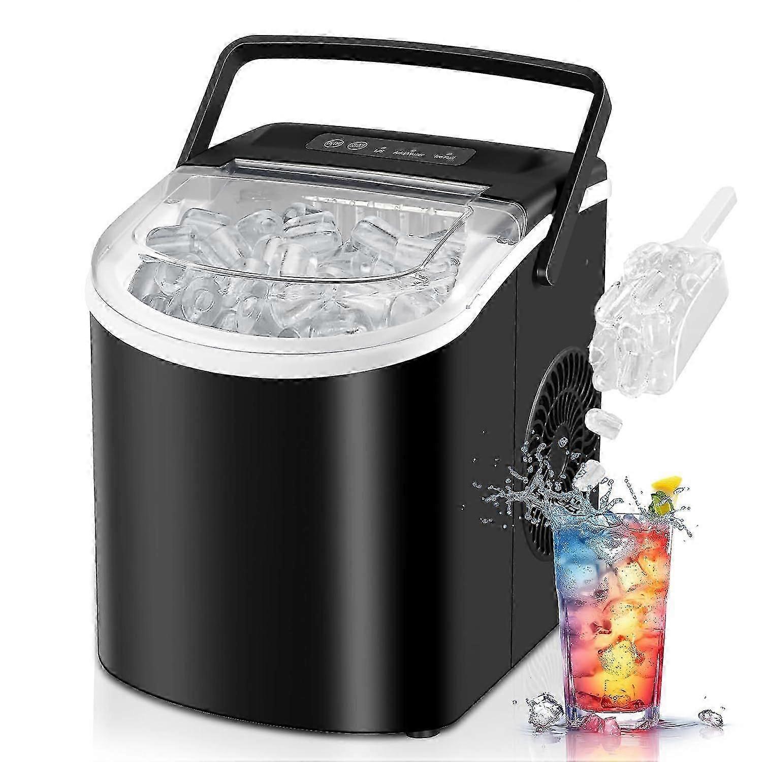2025 Latest Model Countertop Ice Maker, Portable Ice Machine with Handle,