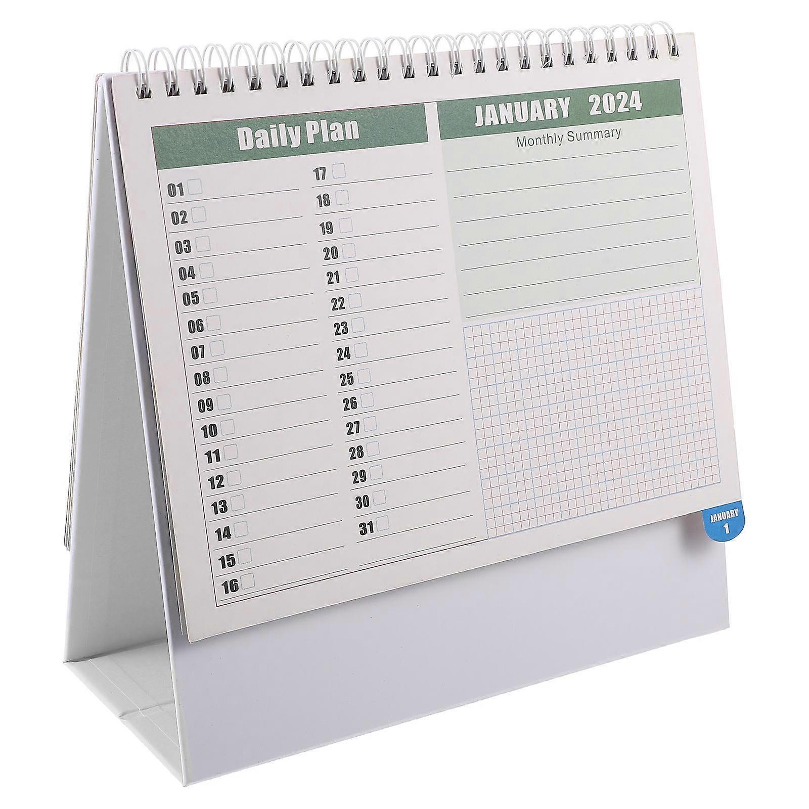 Office Organization Monthly Desk Calendar Paper 20.5X20.5CM Freestanding 1Set
