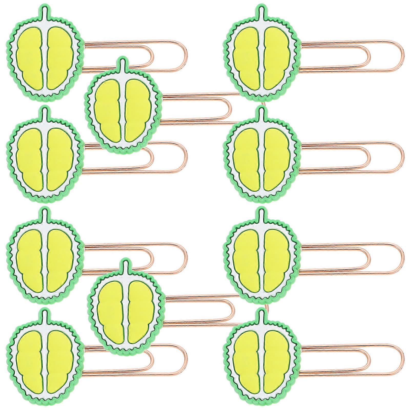 Lemon Paper Clips Set of 10 Metal Bookmarks for Office Use Assorted Color