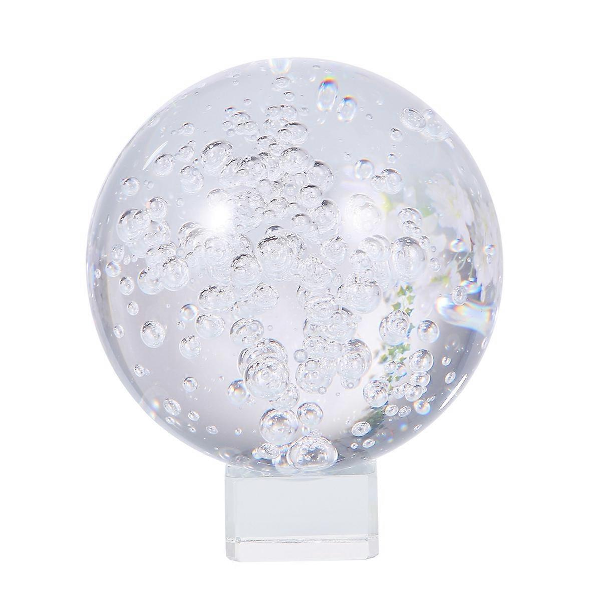 Crystal Bubble Ball Ornament with Base – Decorative Clear Sphere for Home, Party & Store Decoration