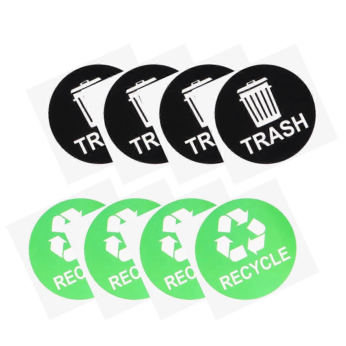 Trash Stickers for Decor Made of PVC Assorted Colors Easy to Apply Waterproof Removable 8pcs