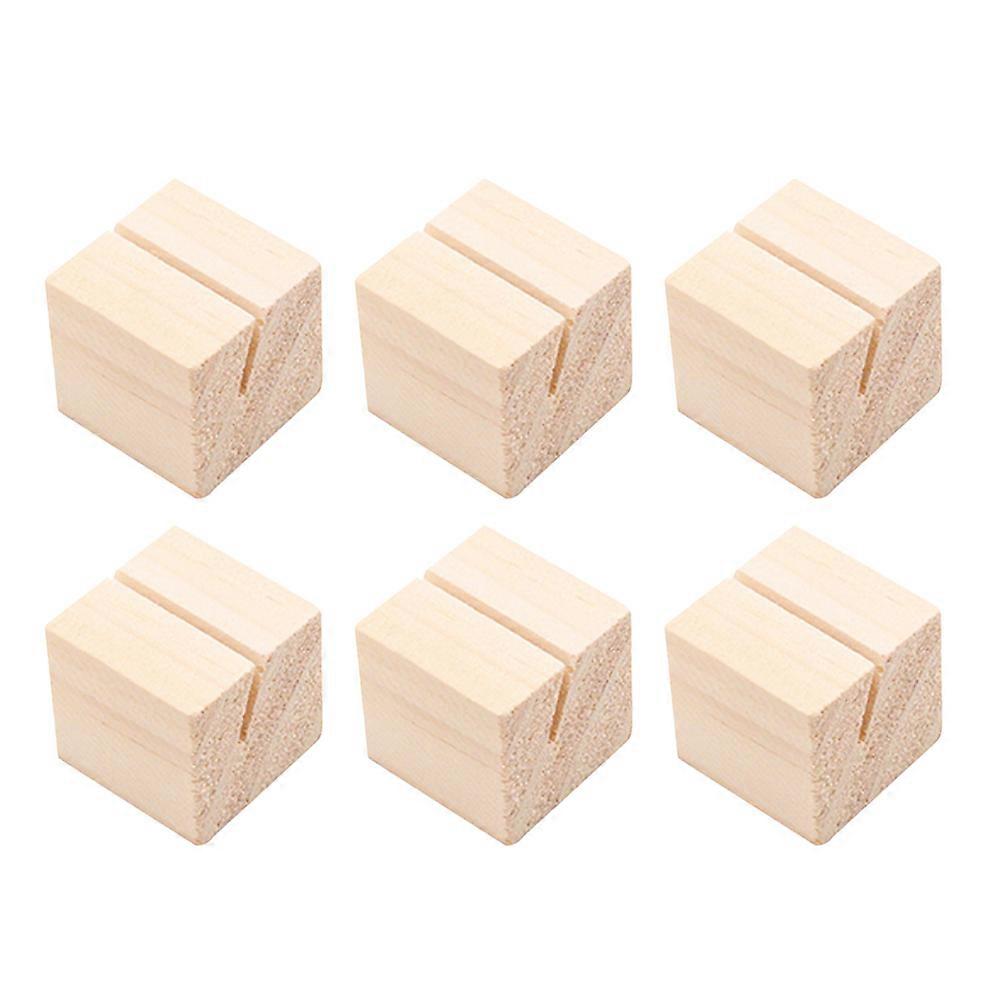 Wooden Business Holder in Beige Great for Office Use with Unique Square Design and Flat Base 3x3x3cm