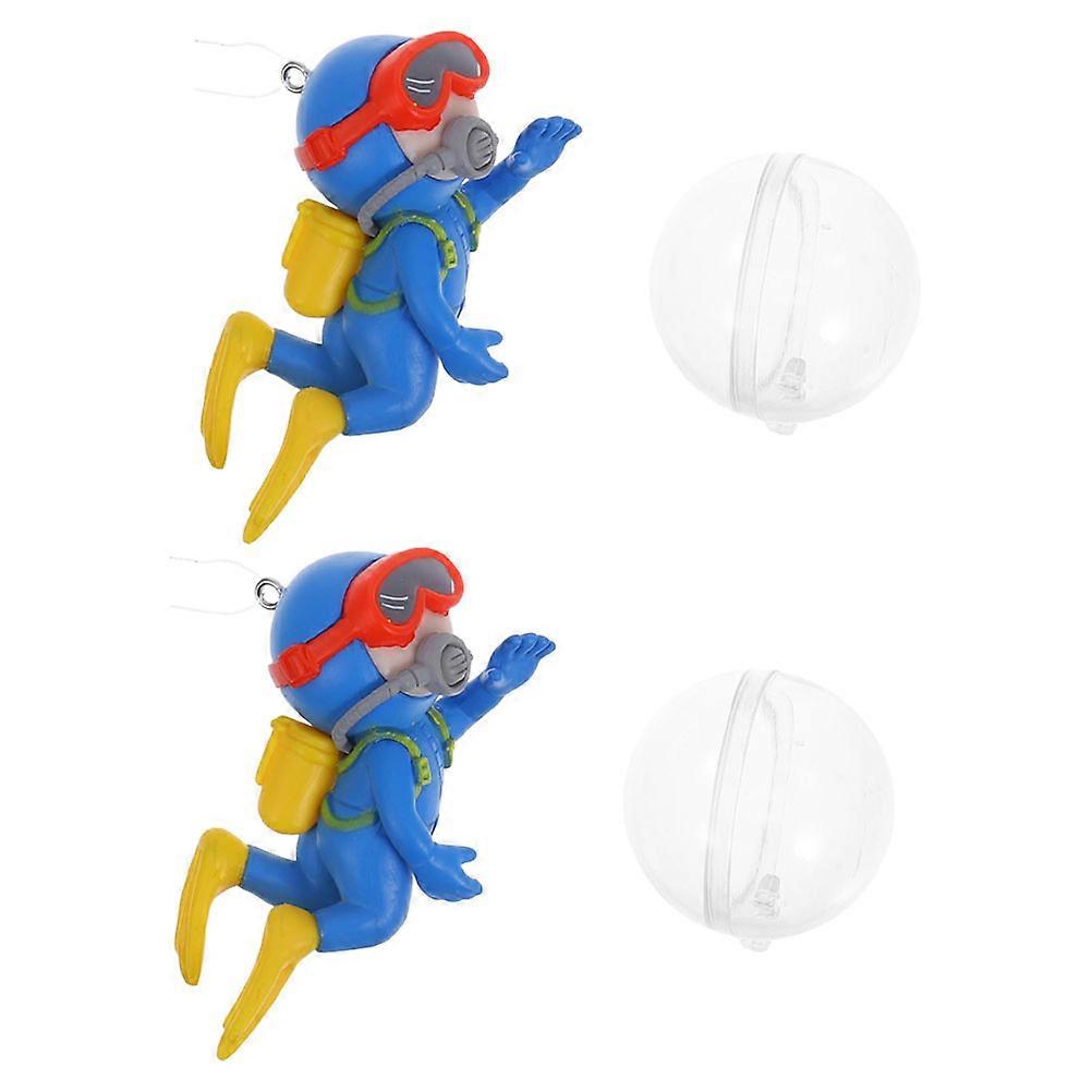 Cute Floating Diver Decoration for Aquarium Resin Safe for All Tank Sizes 2pcs