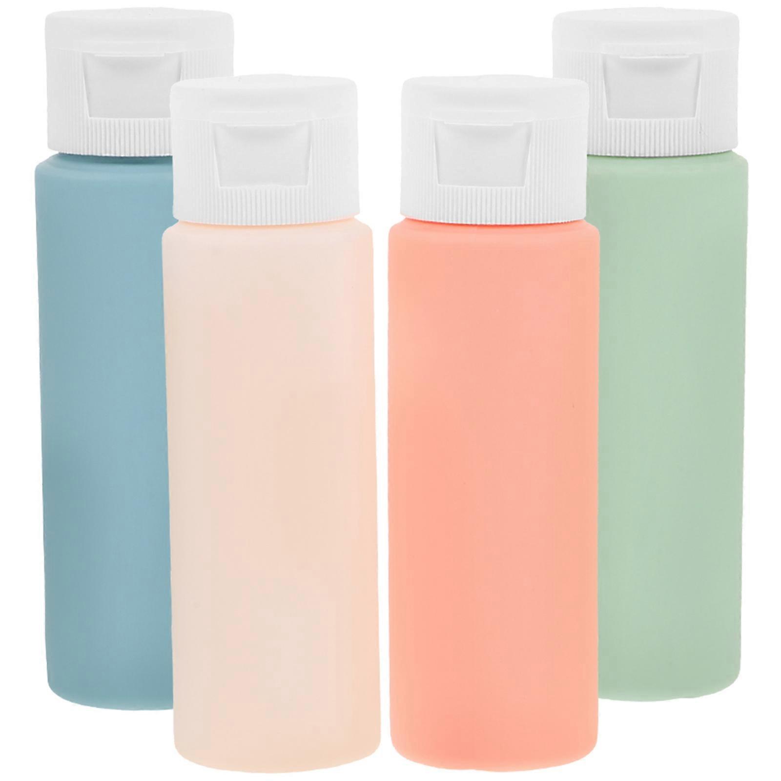 4 Pack Lightweight Travel Shampoo Bottles, Refillable Leak Proof Lotion Dispensers, Compact Portable Empty Toiletry Containers