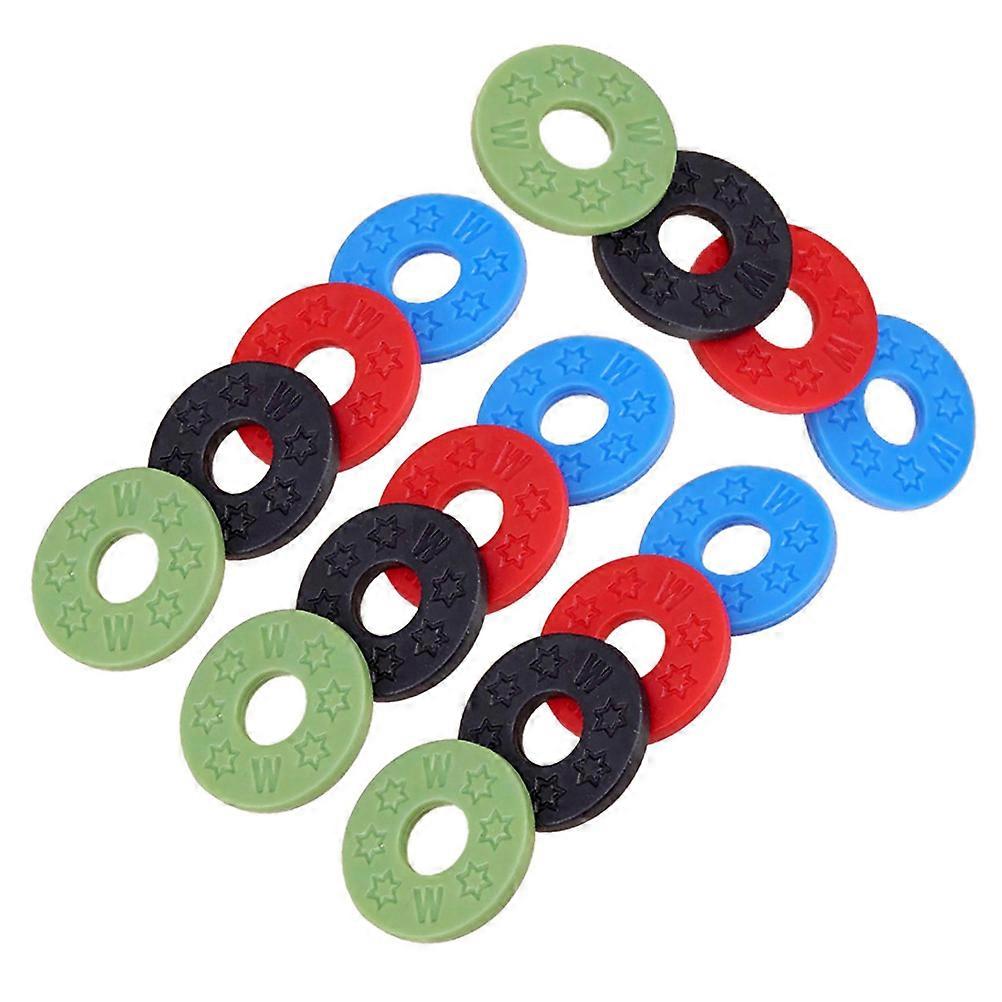Silicone Guitar Strap Locks 16pcs Flexible Non Slip Blocks with Screws for Secure Instrument Fastening Fits Electric & Acoustic Guitars