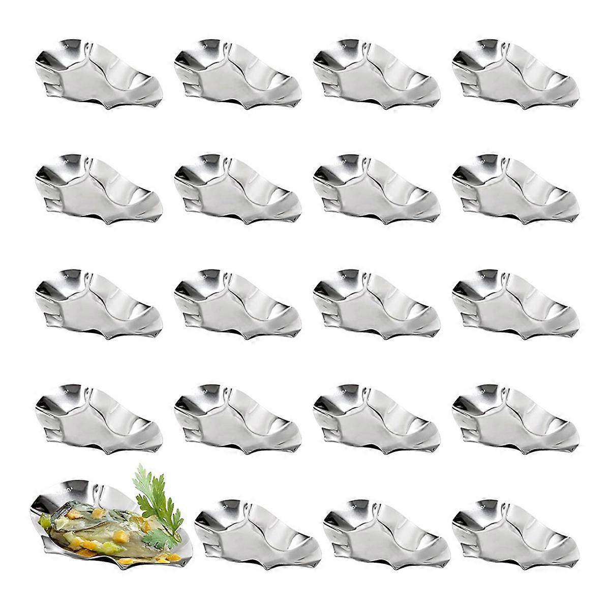 24pcs Stainless Steel Grillable Oyster Shells
