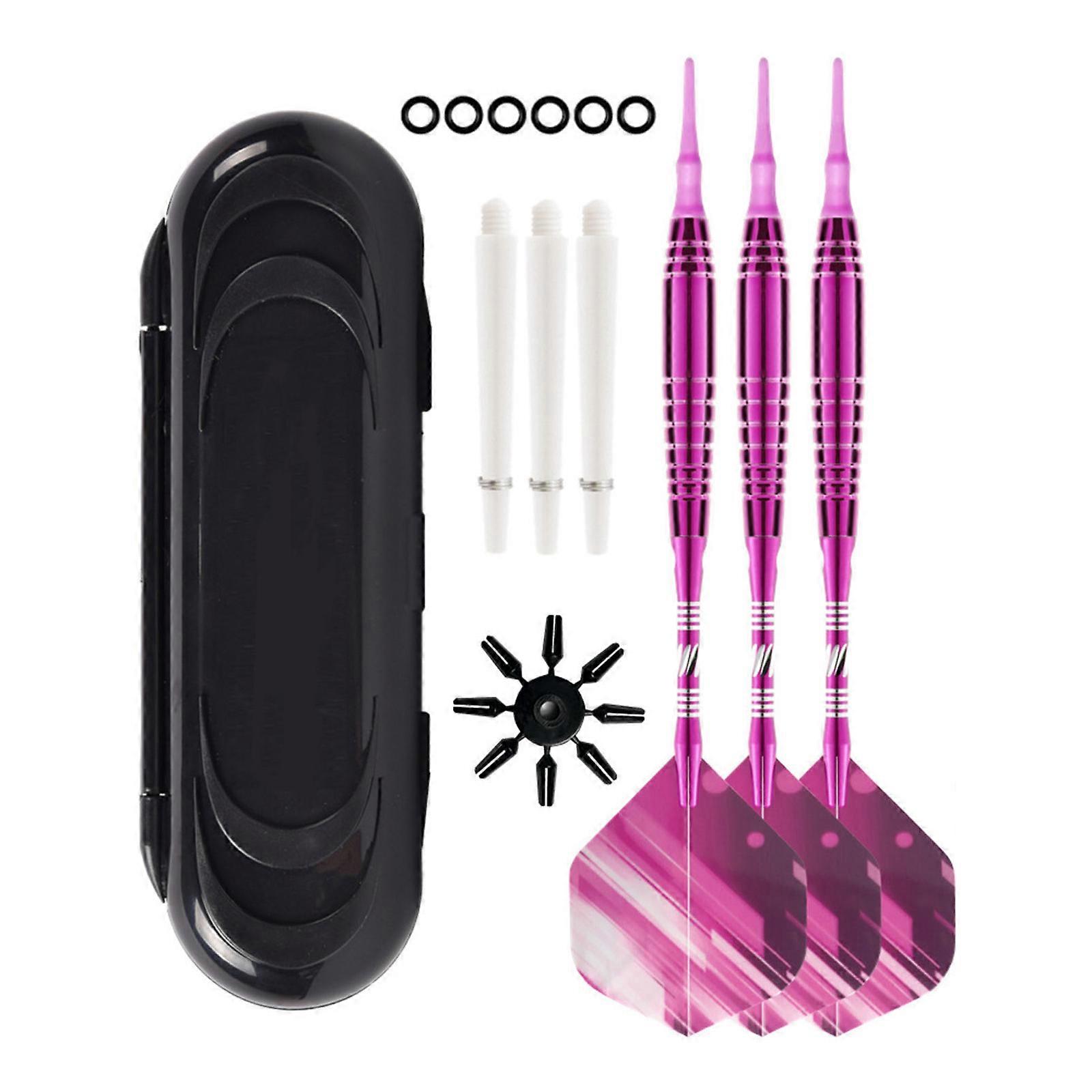 Soft Tip Darts Set PET Flight Aluminum Darts Shafts Brass Barrels Plastic Tip with Carry Box for Beginner Professional Multicolor