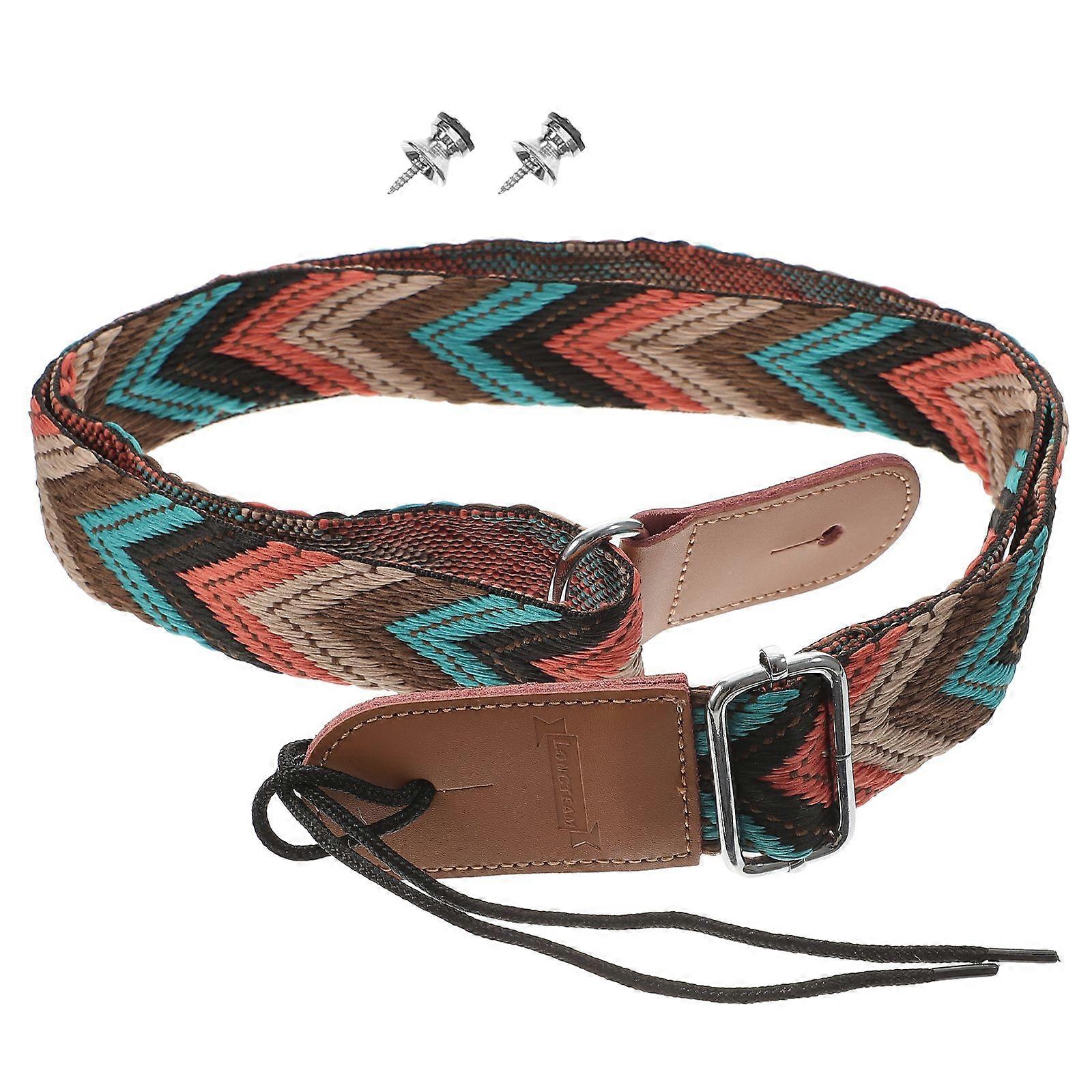 Ukulele Strap Adjustable Guitar Instrument Strap Bohemian Style Shoulder Strap