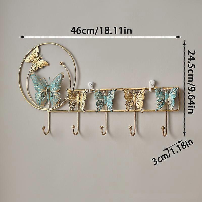 Butterfly Hyphosis Ginkgo Maple Leaf Hook Wall Mounted Rack Hook Gold Painted Hook