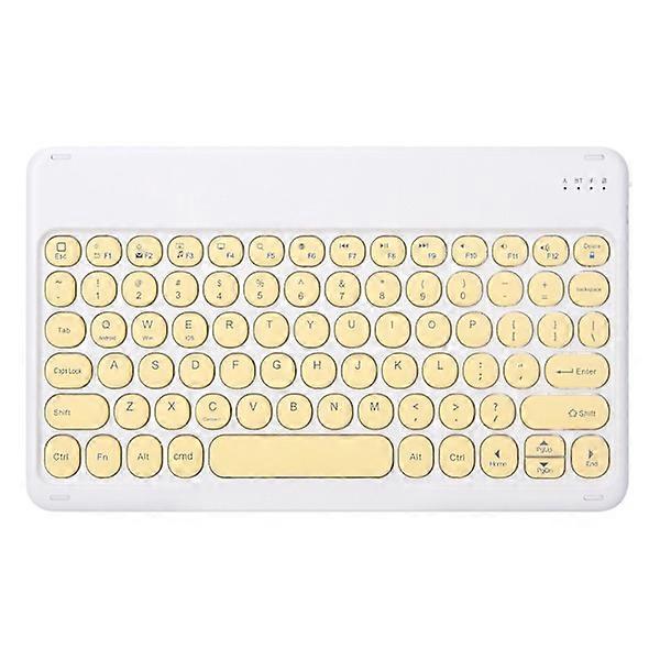 黄色のキーが付いた充電式ワイヤレスBluetoothキーボード