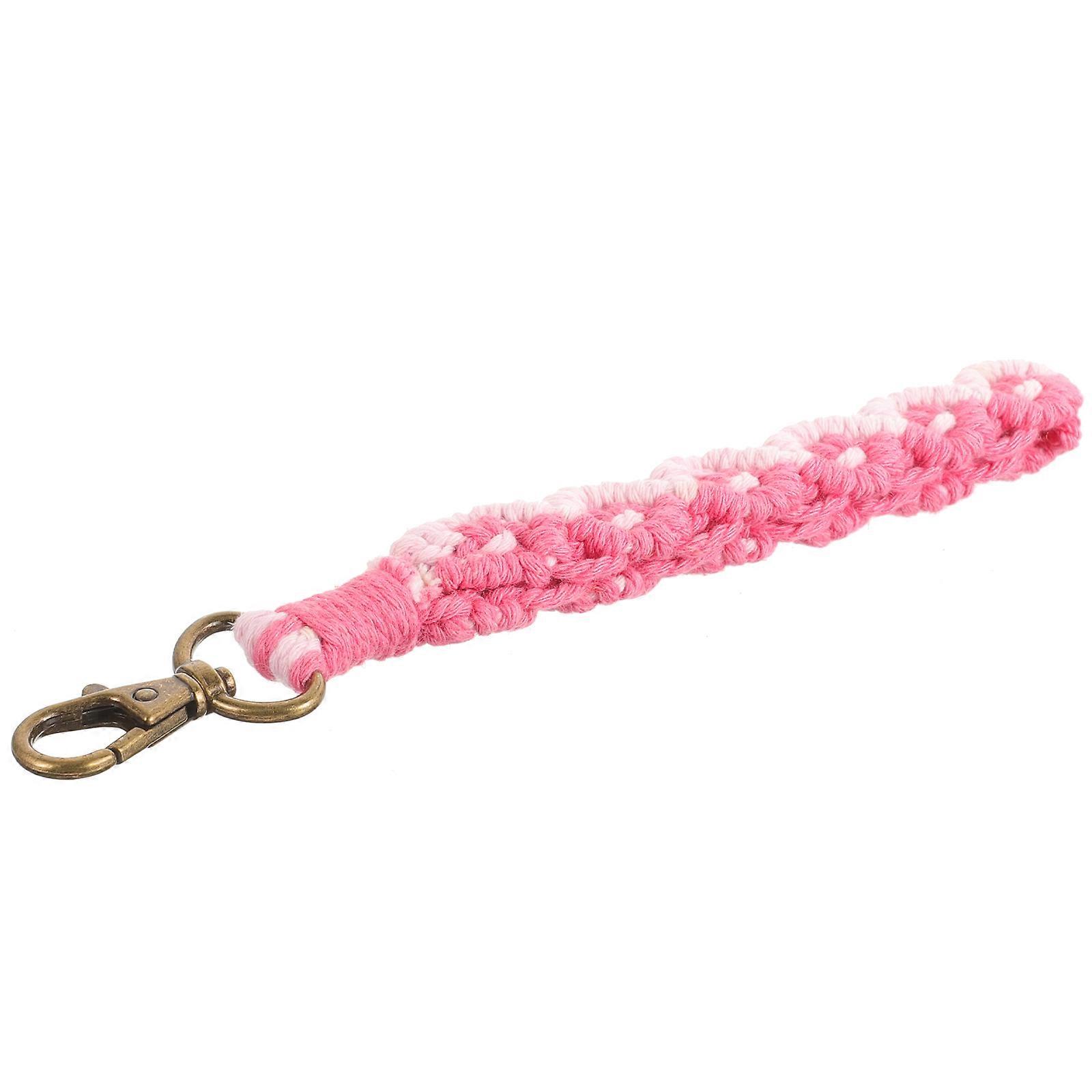 Keychain Wristlet Cotton and Metal Macrame Keychain for Key Use