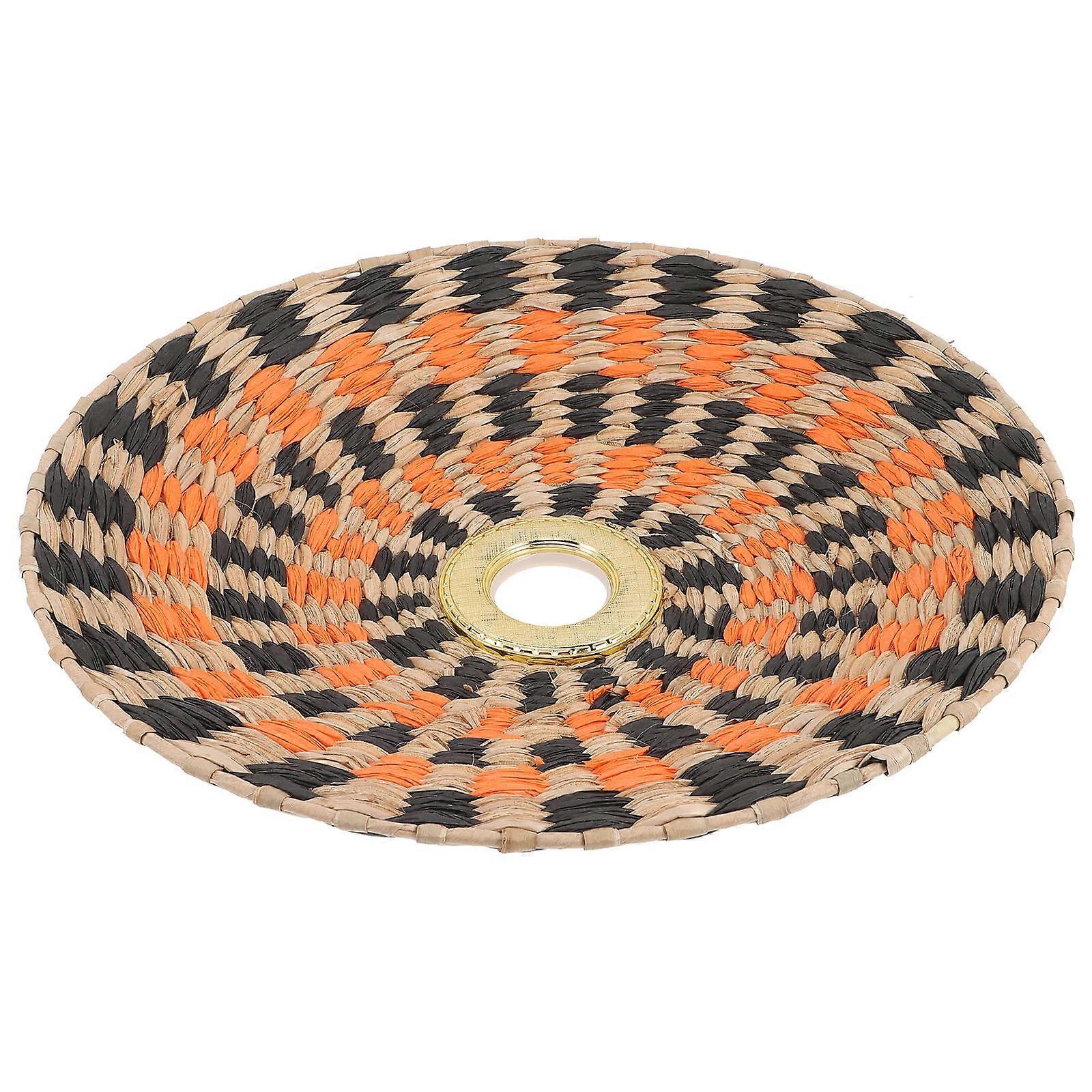 Hand-Knitted Lampshade Retro Woven Lampshade E27 Socket Chocolate 35x35cm Dustproof 1Pcs
