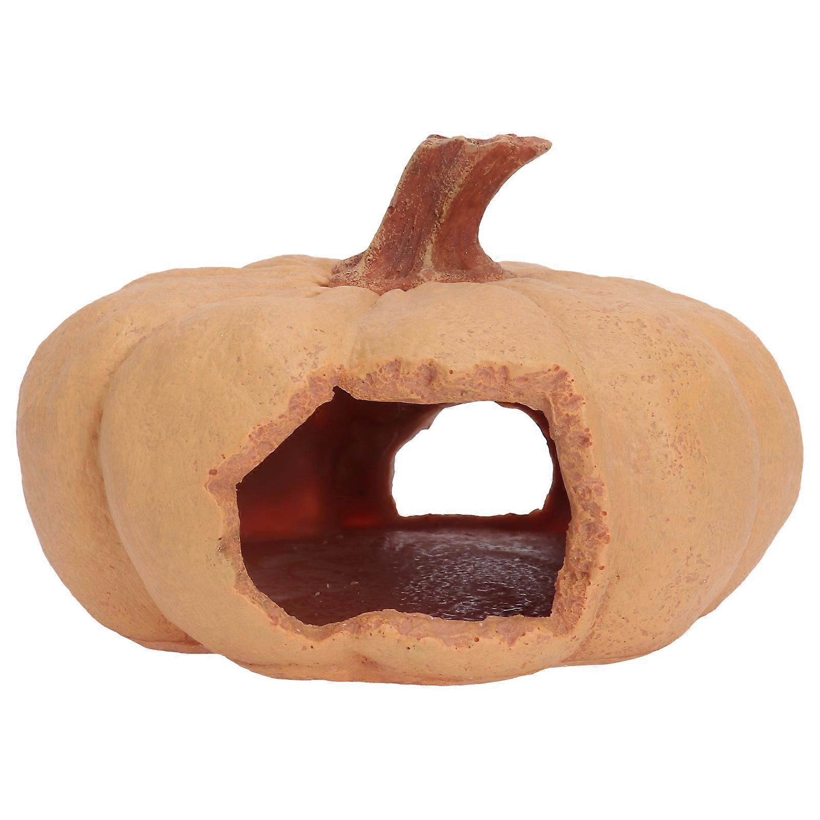 Aquarium Accessory Pumpkin Reptile House Home Decoration 7.07x4.32x3.93inch Decorative 1PC