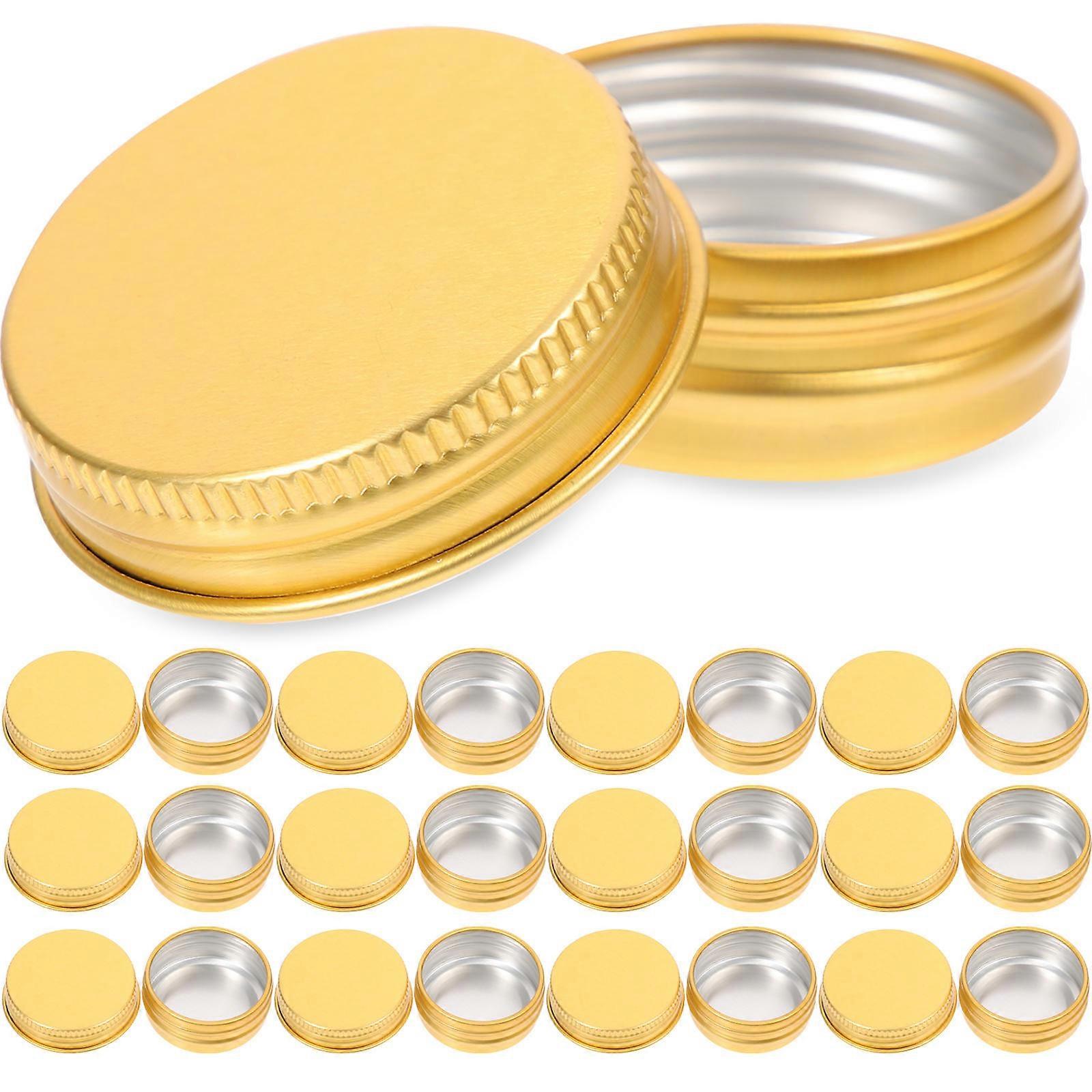 Aluminum Tin Containers with Lids for Holding Use Golden Color Multi Purpose Small Storage Jars 24pcs