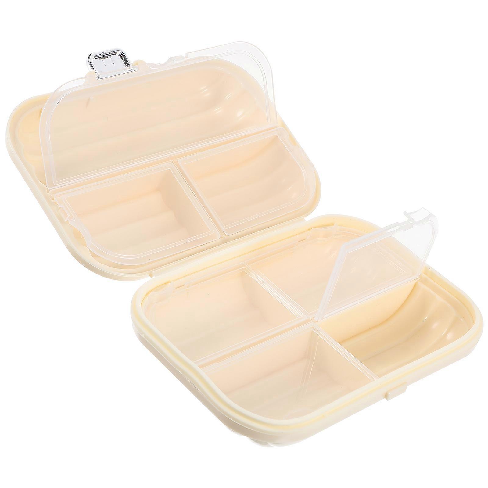 Durable Portable Multigrid Medicine Organizer for Kitchen Use Beige PP with Cute Bow Design