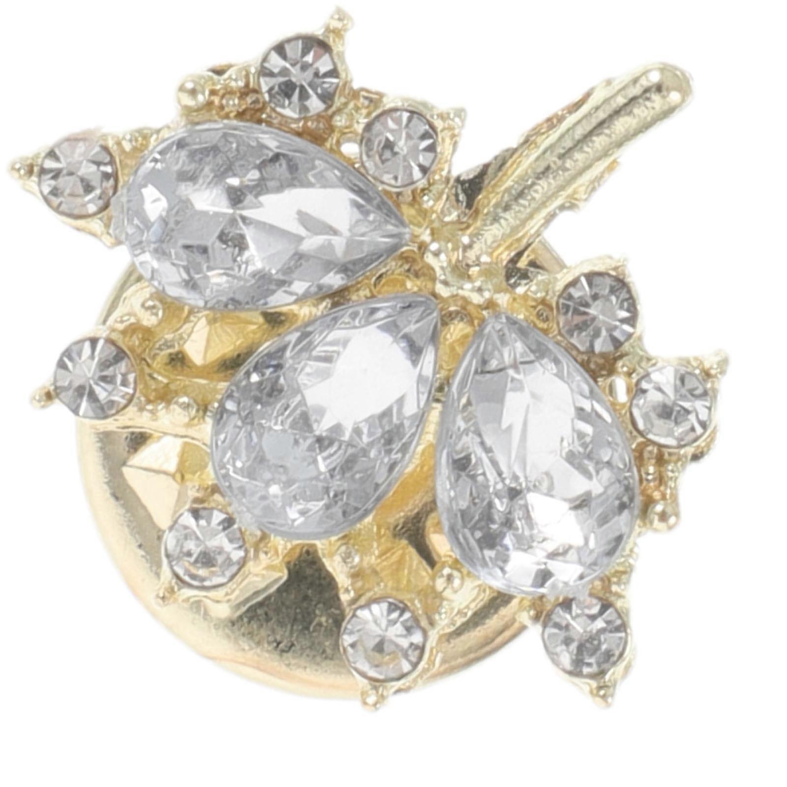 Leaf Lapel Pin with Durable Metal and Crystal Glass for Elegant Decorative Use