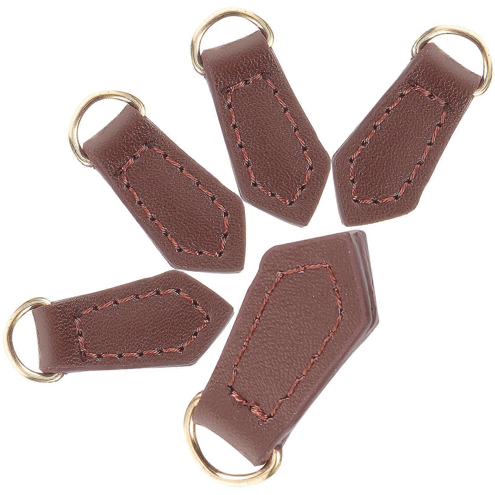 Zipper Accessory Replacement Parts Coffee Color 3.2x1.5cm For Fashion Design 5Pcs