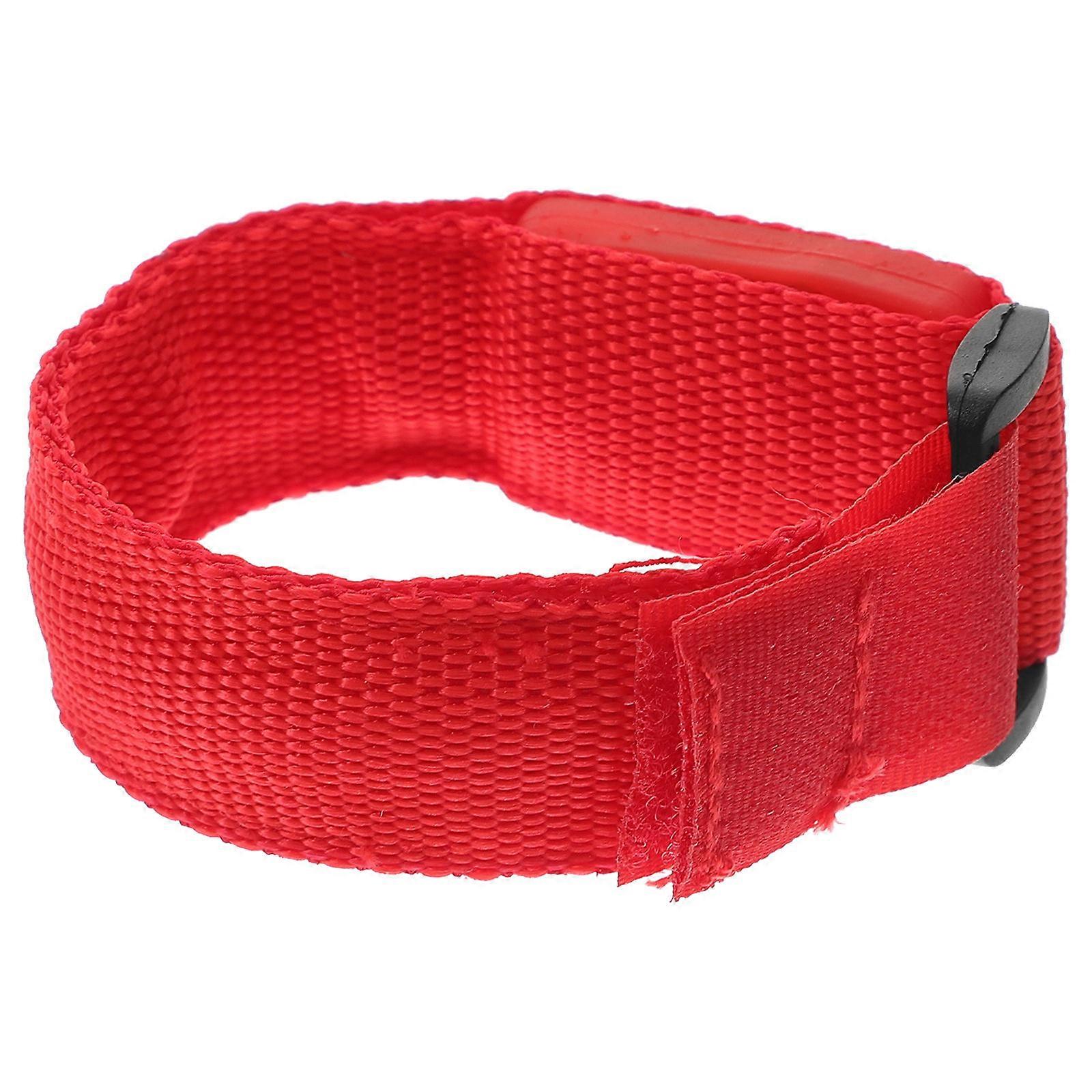 Glowing LED Armband for Sports with High Visibility Perfect for Night Running Cycling and Walking Red Polyester