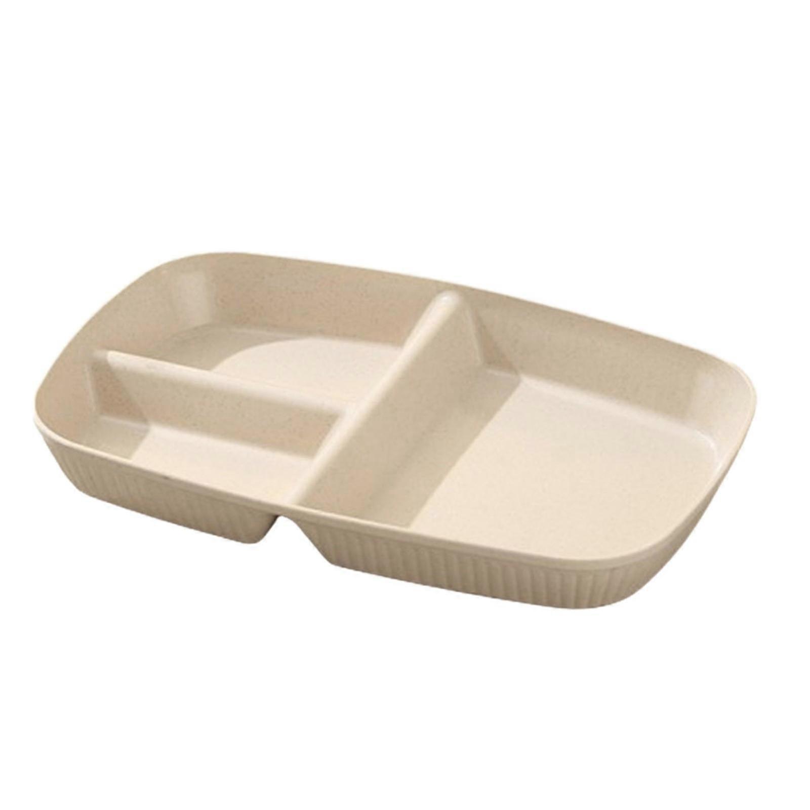 2025 Rectangular Compartment Tray Dinner Tray Party Tray Three Compartments Across The Border Tableware Set Bottom Thick Placed Solidly