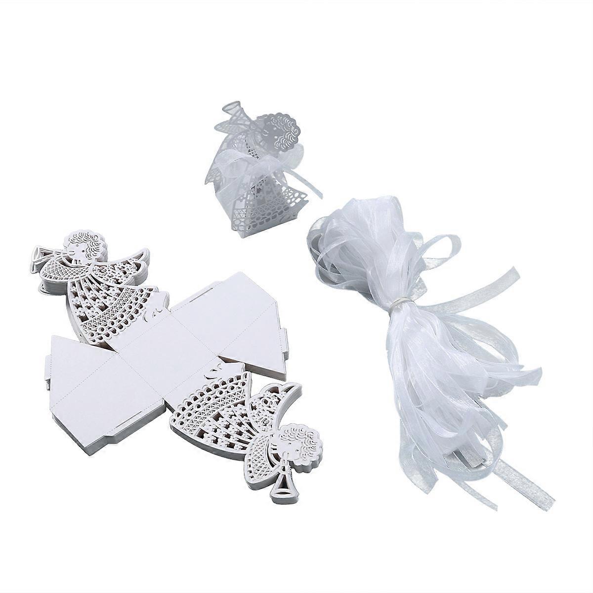 Small Box For Sweets White Hollow Candy Packaging Box 5 X 5 Cm Assembled 50Pack