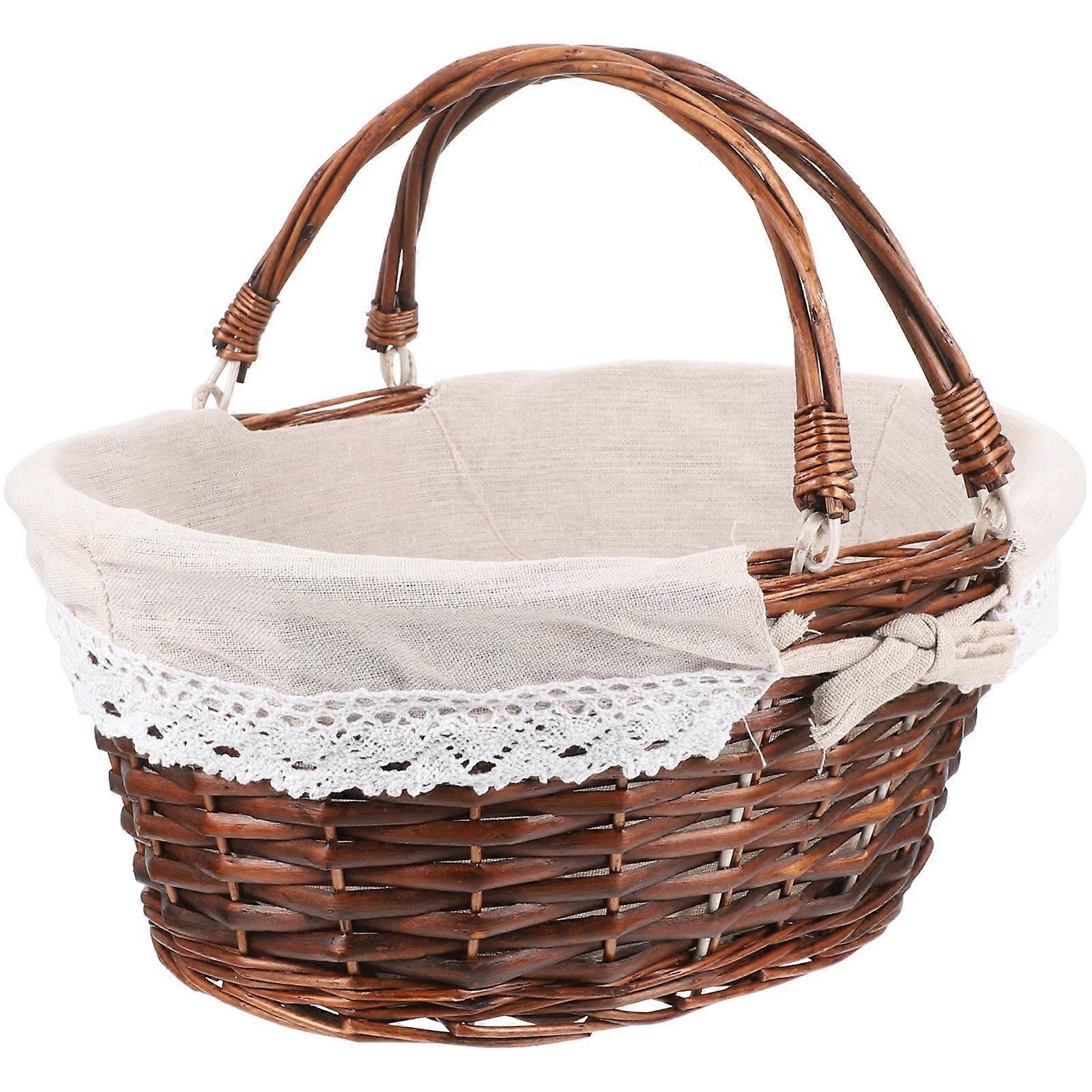 Handwoven Fruits Storage Basket Ideal For Home Storage And Picnic Occasion 1Pcs