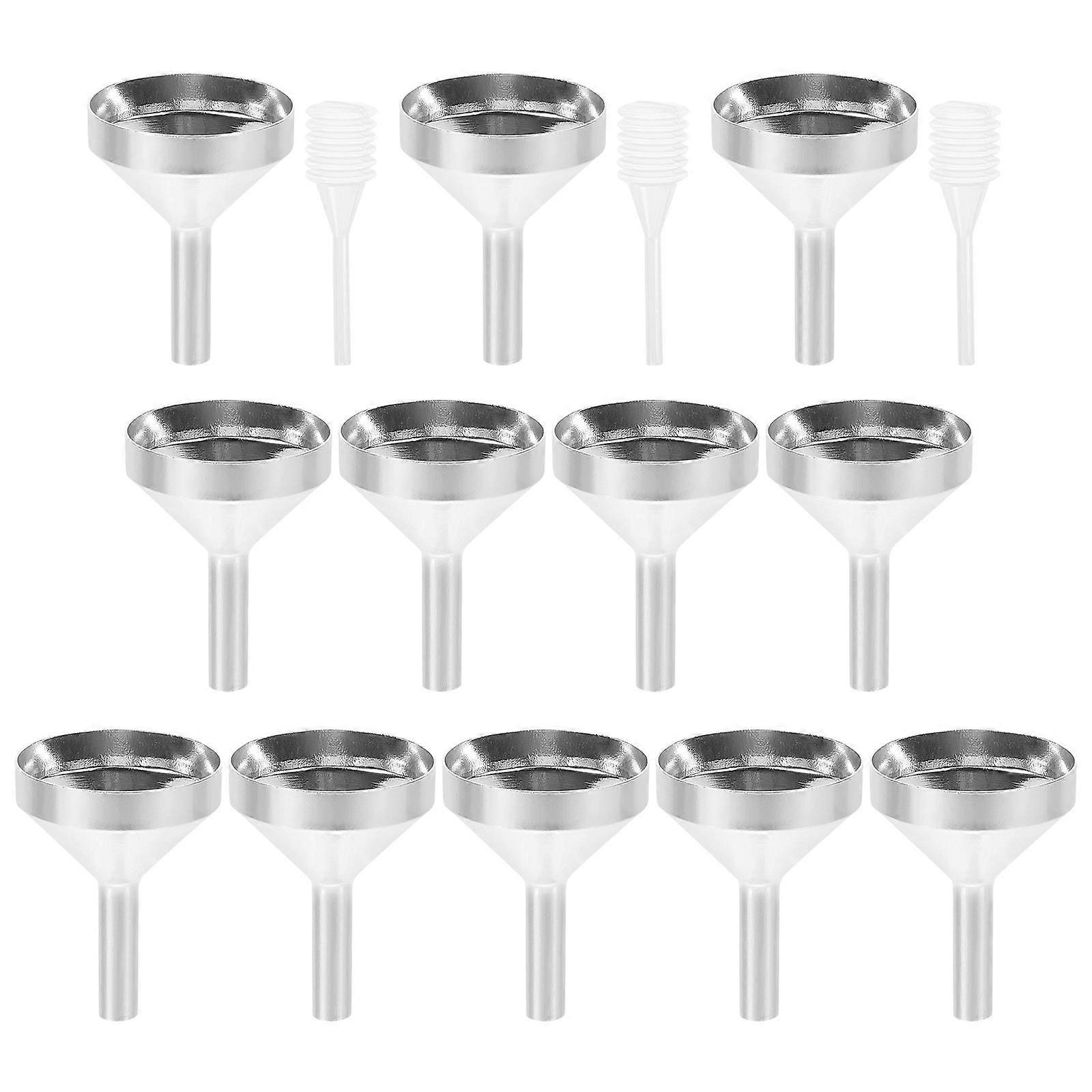 Mini Funnels and Spring Droppers for Perfume, Essential Oils, and Travel Toiletries – Refillable Liquid Transfer Tools with Silver Funnels and