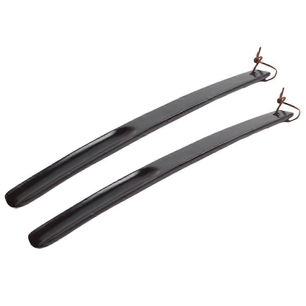 Wooden Shoehorn with Cowhide Rope for Easy Shoe Lifting Lightweight Portable and Durable 38cm