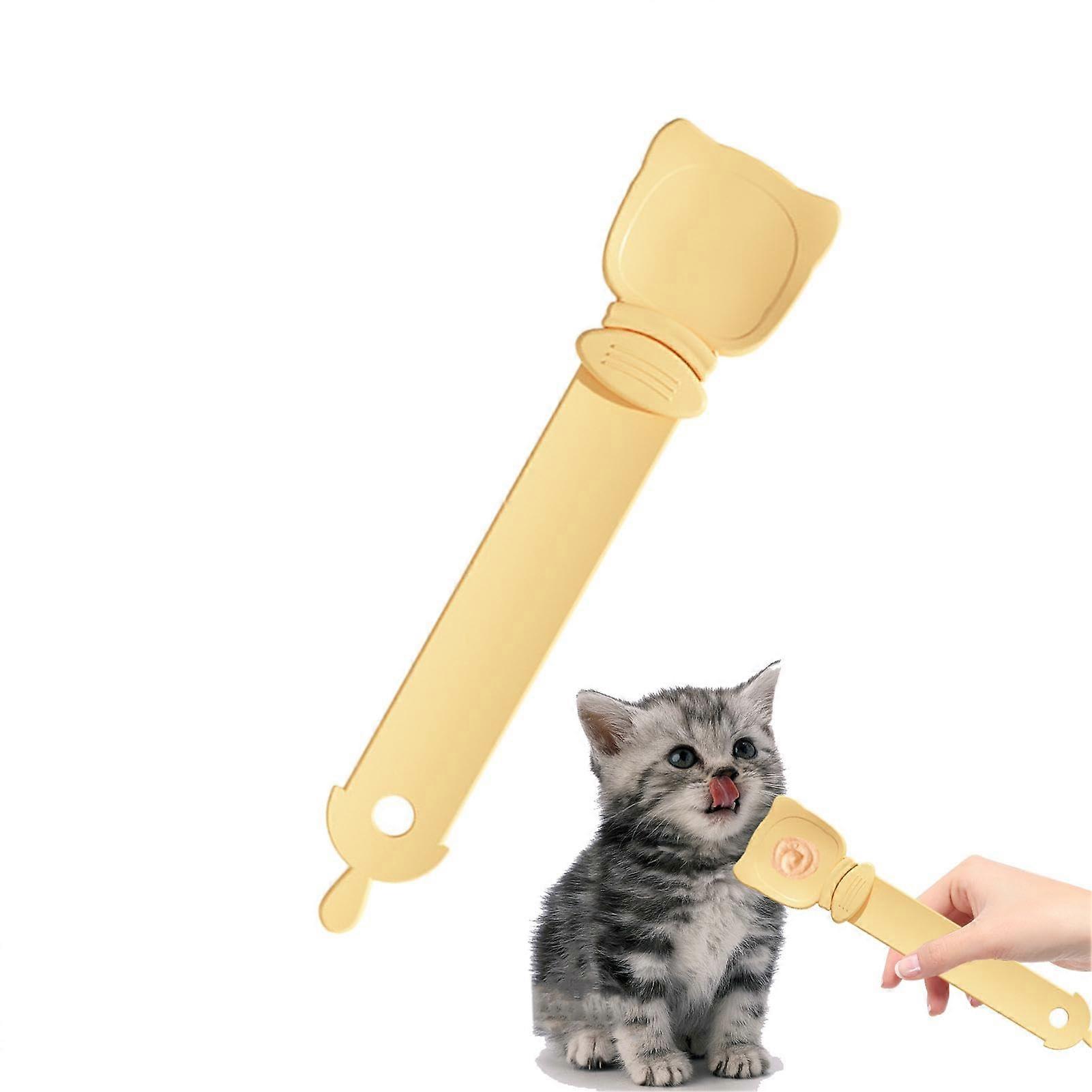 Automatic Feeder for Pets, Snack Scoop Feeding Spoon, Multifunctional Food Spoon, Safe and Easy to Use Orange