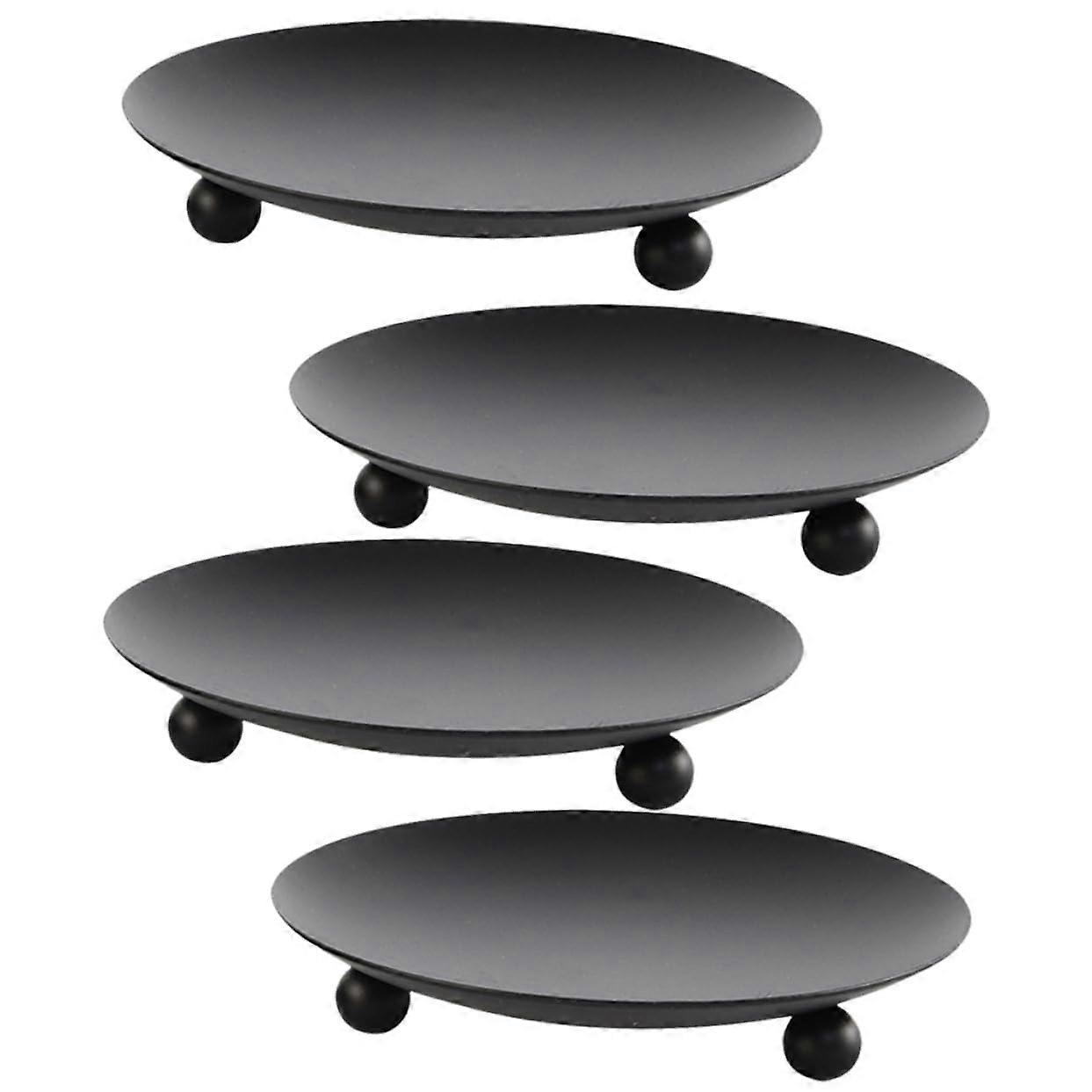 4Piece Iron Candle Holder Set Decorative Table Candle Stand for Pillar Candles for Weddings, Parties, and Romantic Evenings Sturdy