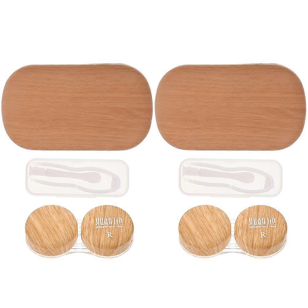 Portable Lenses Container 1 Set Protective Storage Box For Eyeglasses And Contact Lenses Vintage Style Travel Friendly