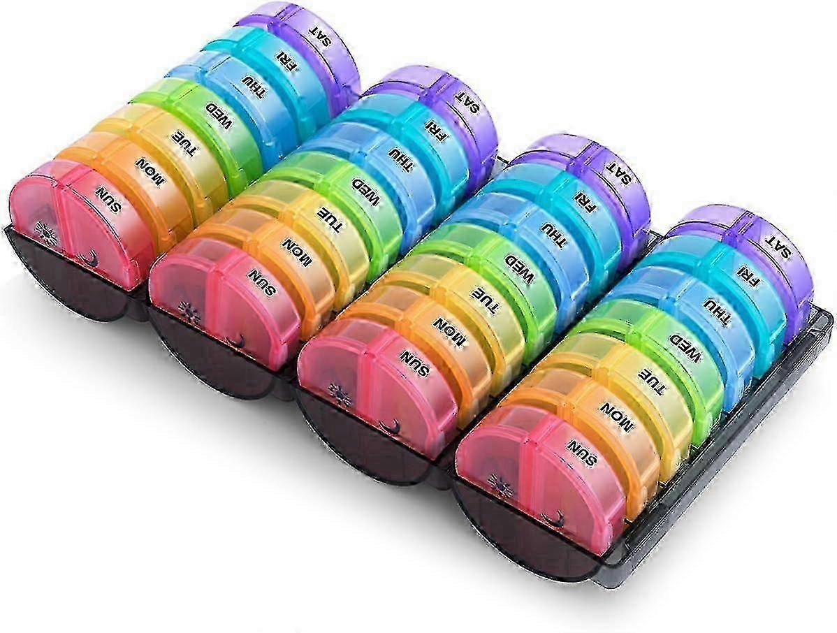 Extra Large Monthly Pill Organizer 2 Times A Day, XL One Month 28 Day Pill Box AM/PM, Daily Pill Case Container Big Compartments for Pills Vitamin Fis