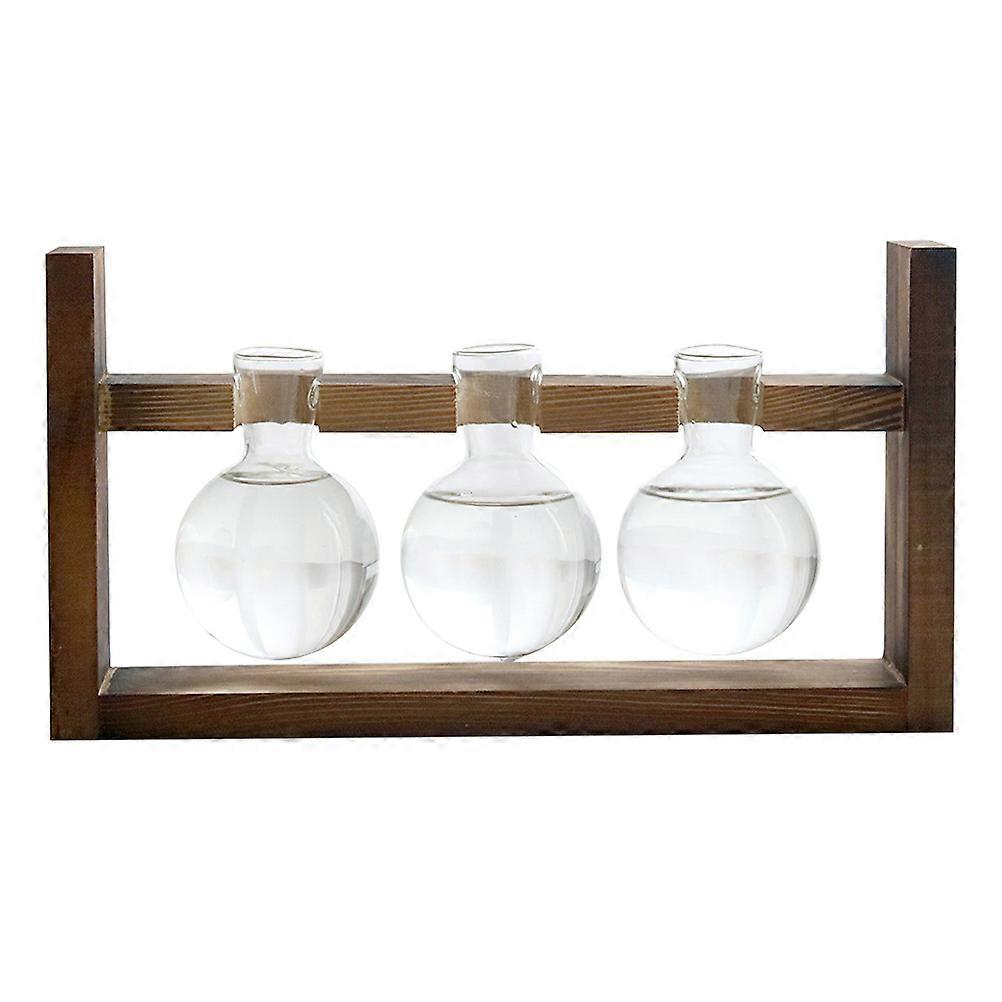 Wooden Rack Glass Vase for Home Use 1Pc