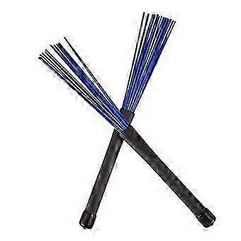 1 Pair 4 Color Drum Brush Length 32cm Retractable Black Rubber Handle Design Nylon Brush Drum Sticks Bass Drum Taiko Drum
