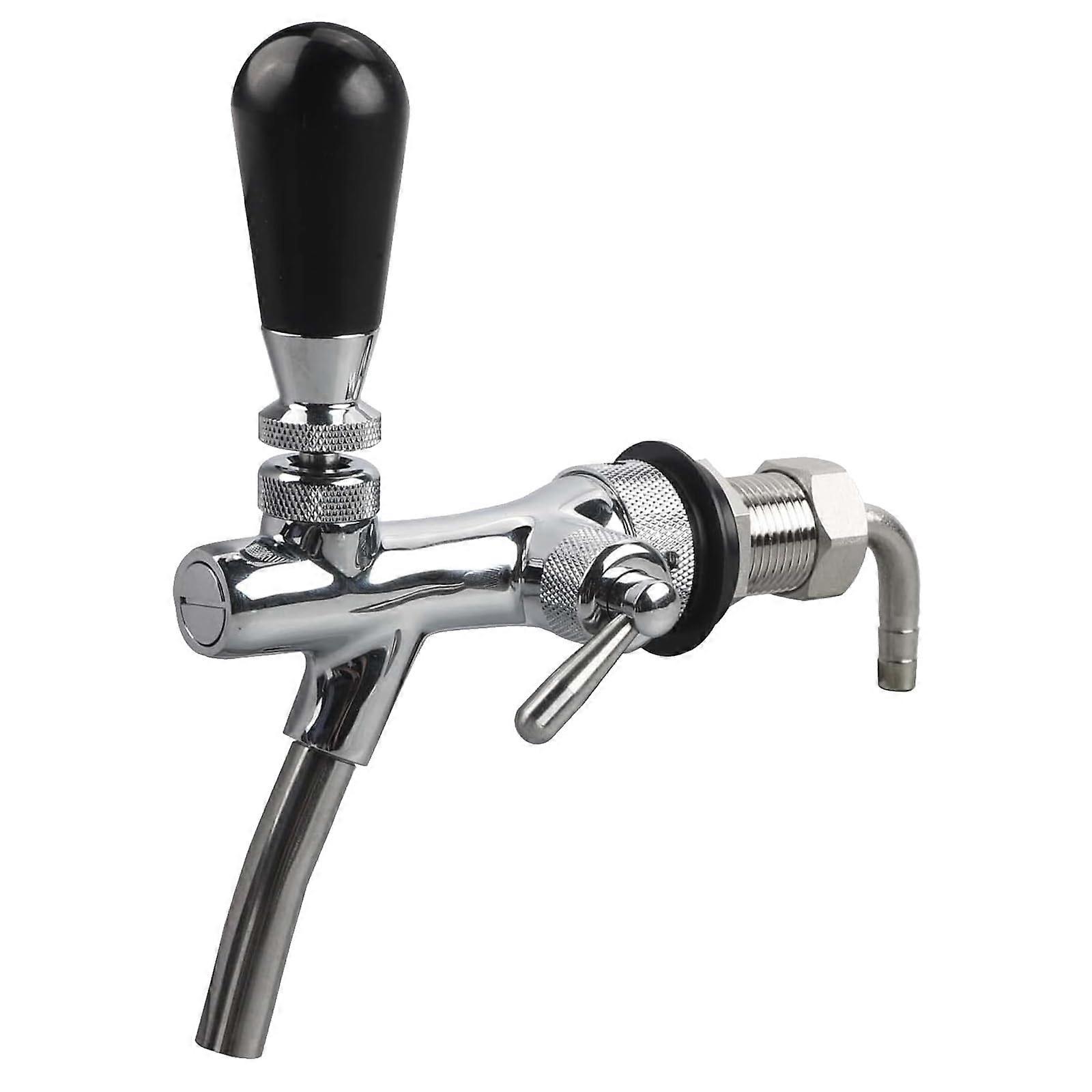 Beer Tap Adjustable G5/8 Chrome Barrel Beer Tap for Home, Bar, and Restaurant Use, Threaded Design