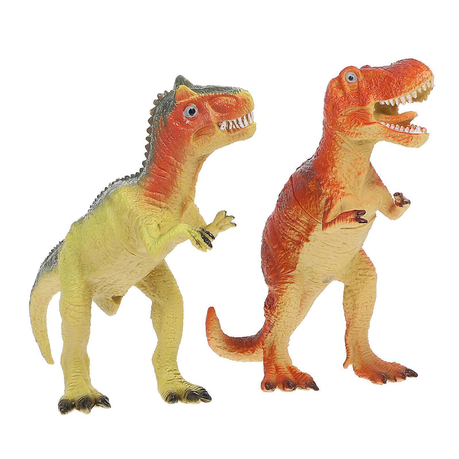 Hemoton 2pcs Dinosaur Crafts Playthings Desktop Ornaments Sounding Simulation Random Style