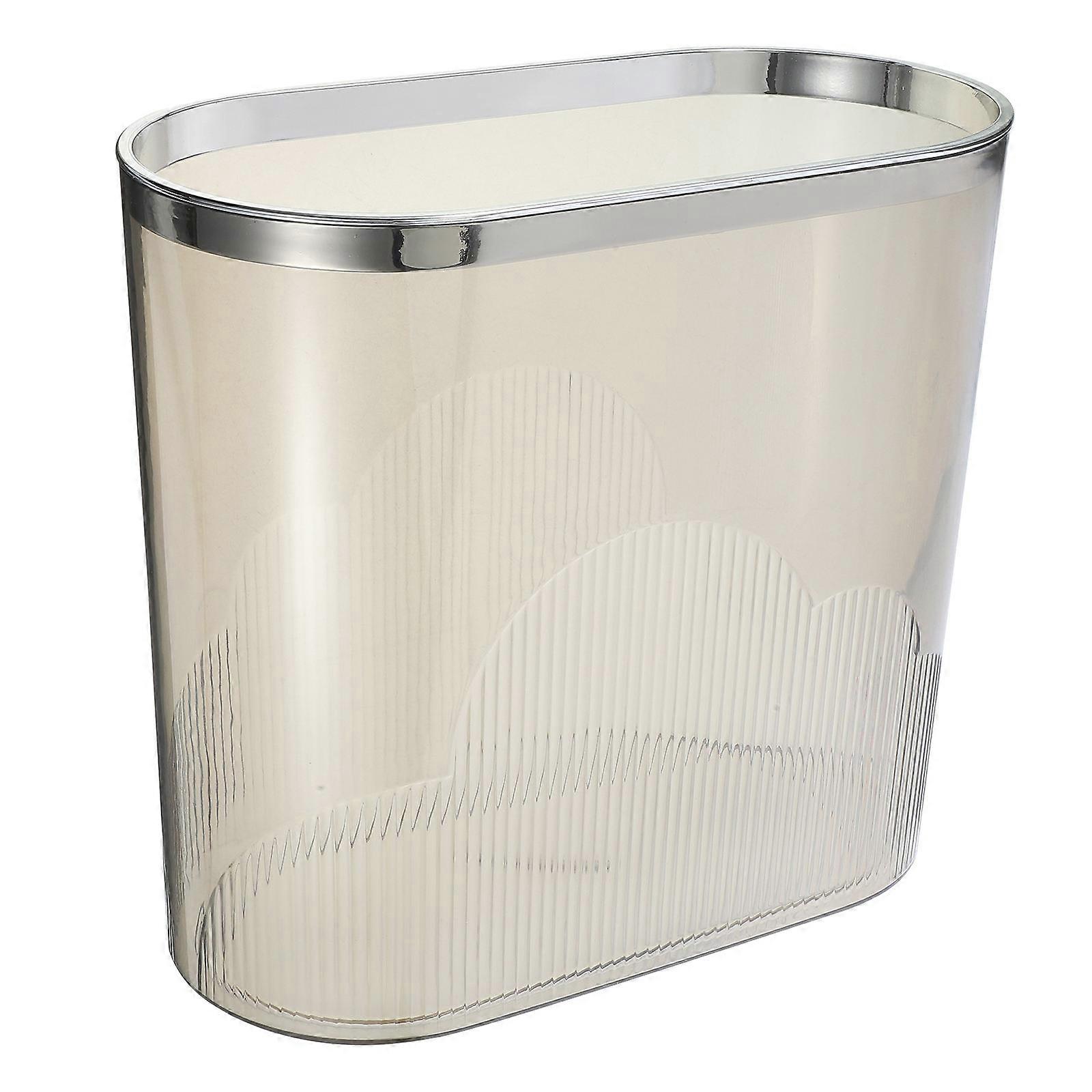 Transparent Plastic Trash Can for Home Use with Long- 1 Piece