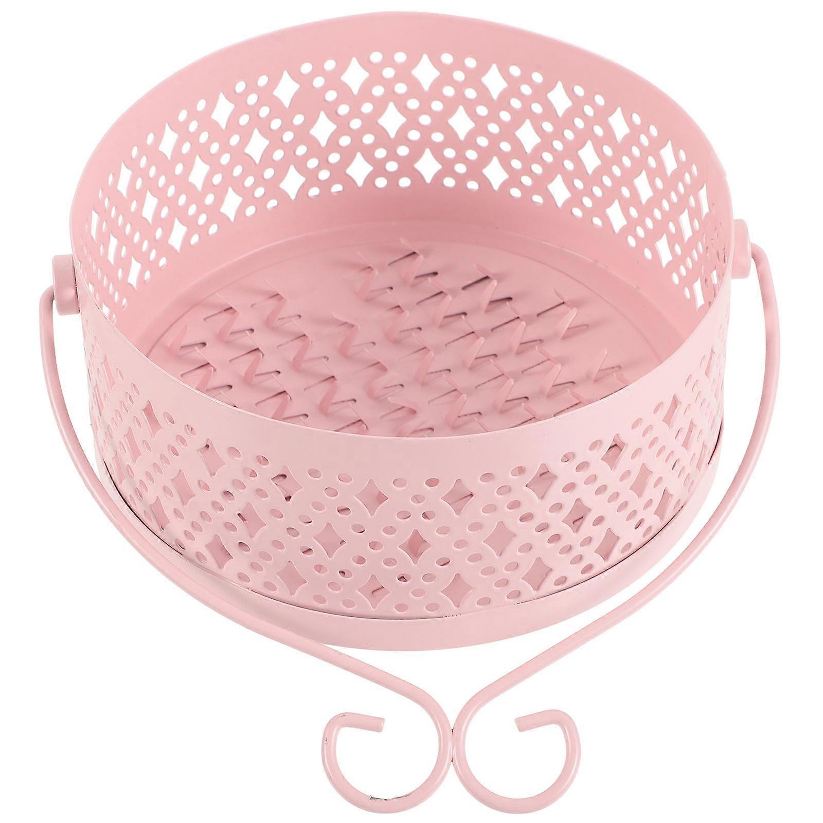 Pink Iron Incense Burner with Hollow Pattern for Home Decoration and Efficient Smoke Spread