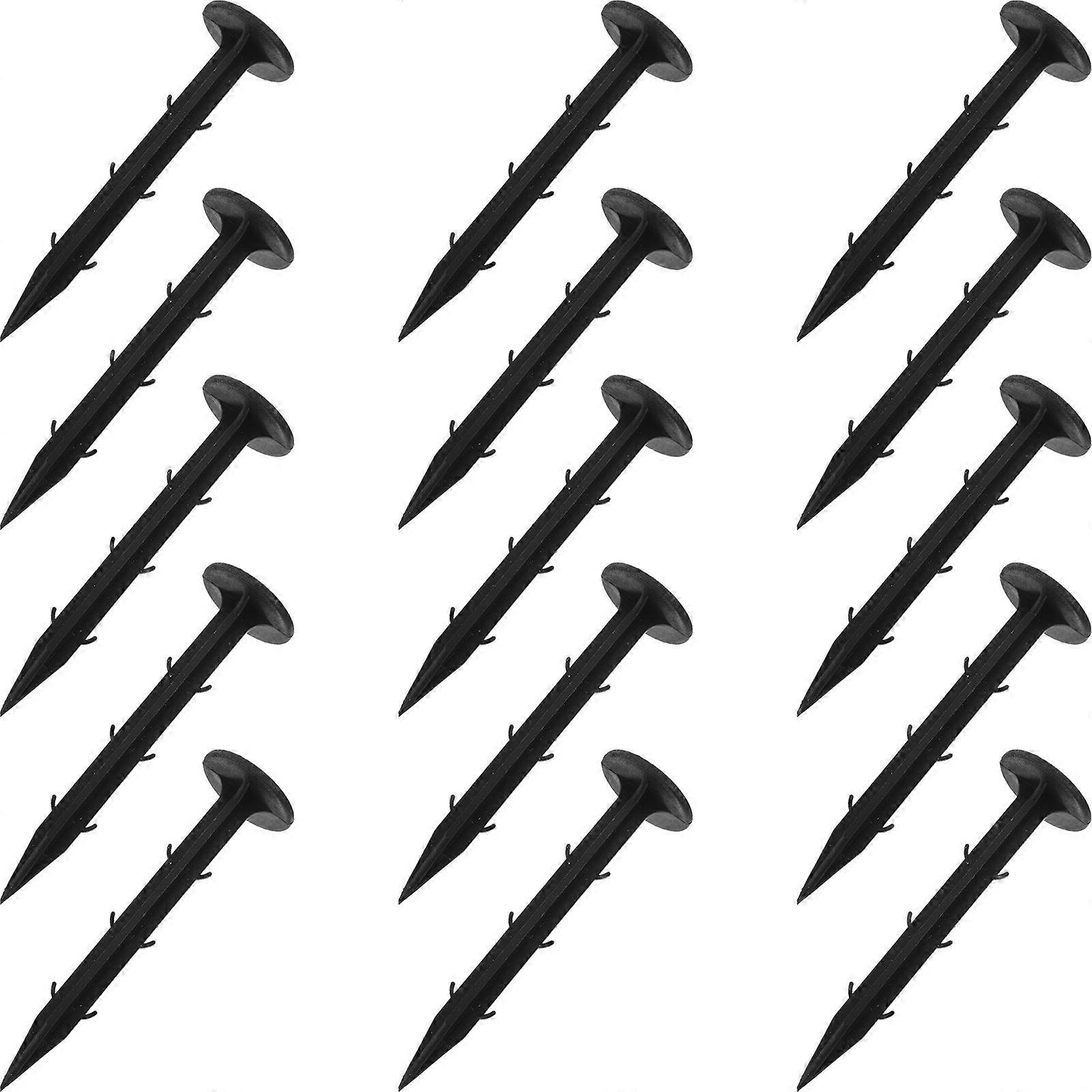 Black Plastic Tent Stakes for Outdoor Use Firm Ground Insertion with Stable Support 100 Pcs