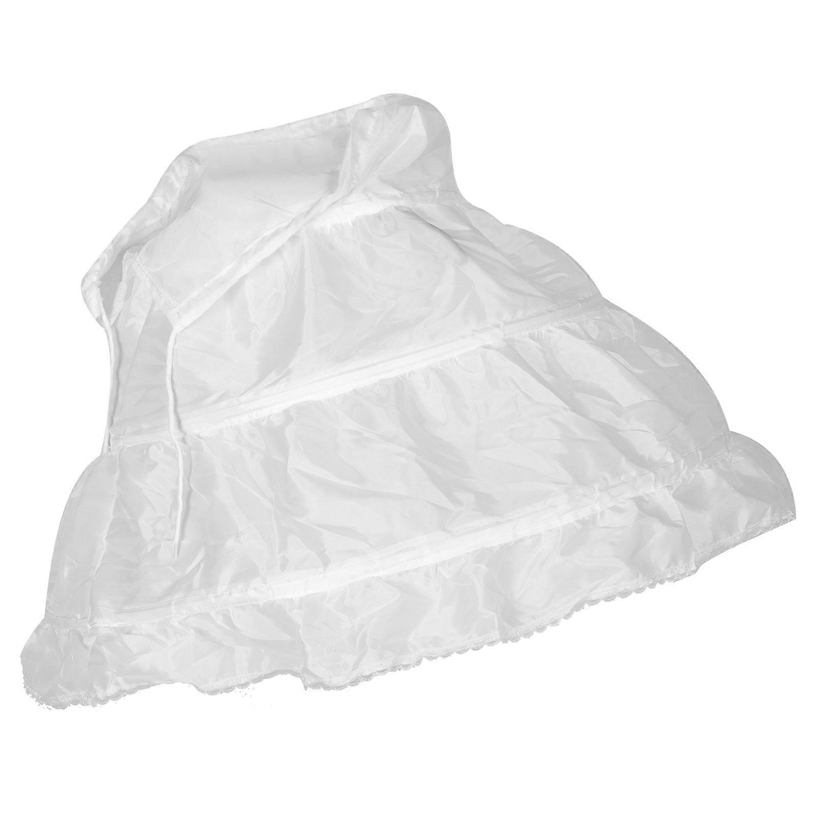 Children's Multi-Layer Tulle Skirt Underskirt For Dance Birthday Parties 80X80cm Functional White 1Pack