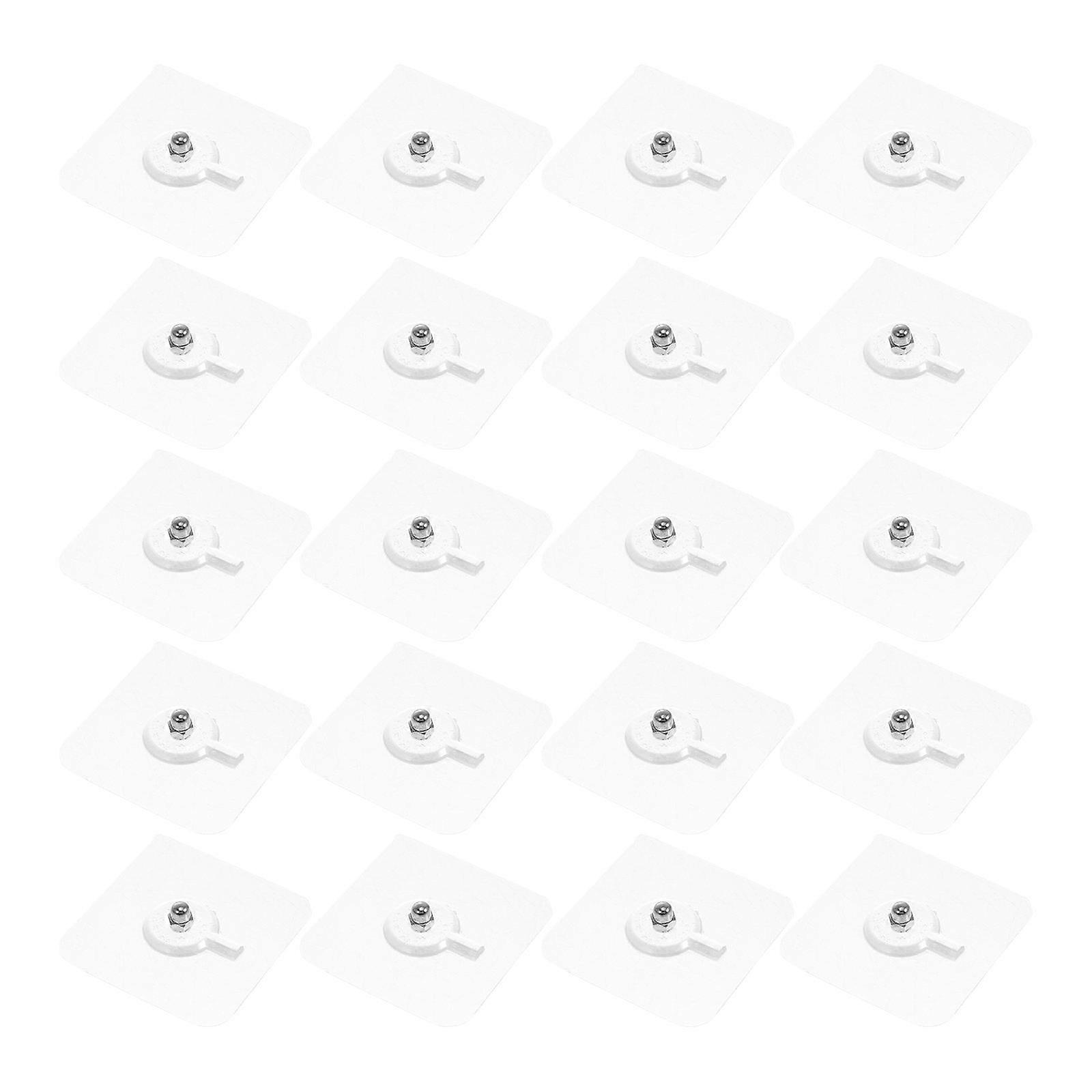 Wall Hooks 20Pack Household Frame Hook Super Adhesive Force For Home Use Transparent Color 5.8X5.8X1.5Cm