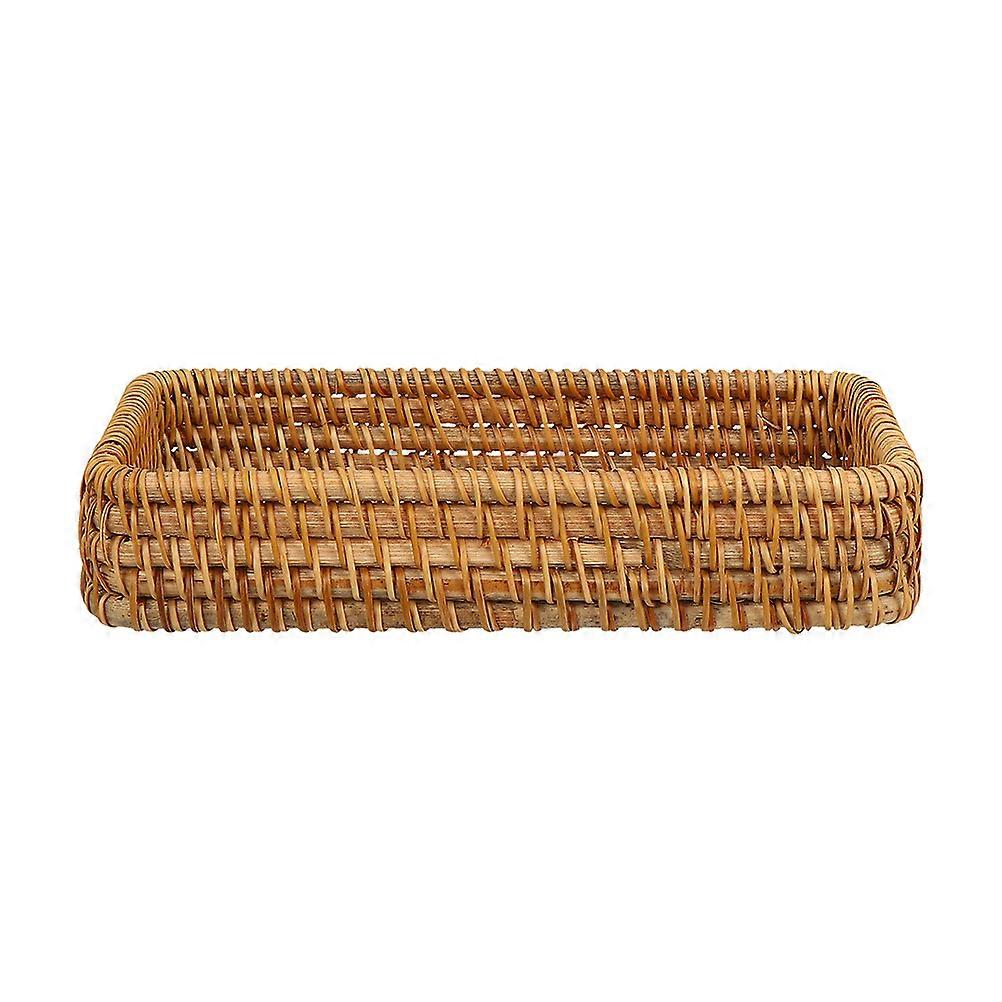 Large Woven Rattan Storage Basket for Home Use – Lightweight Kitchen Organizer for Snacks, Fruits, Candies, and Household Items
