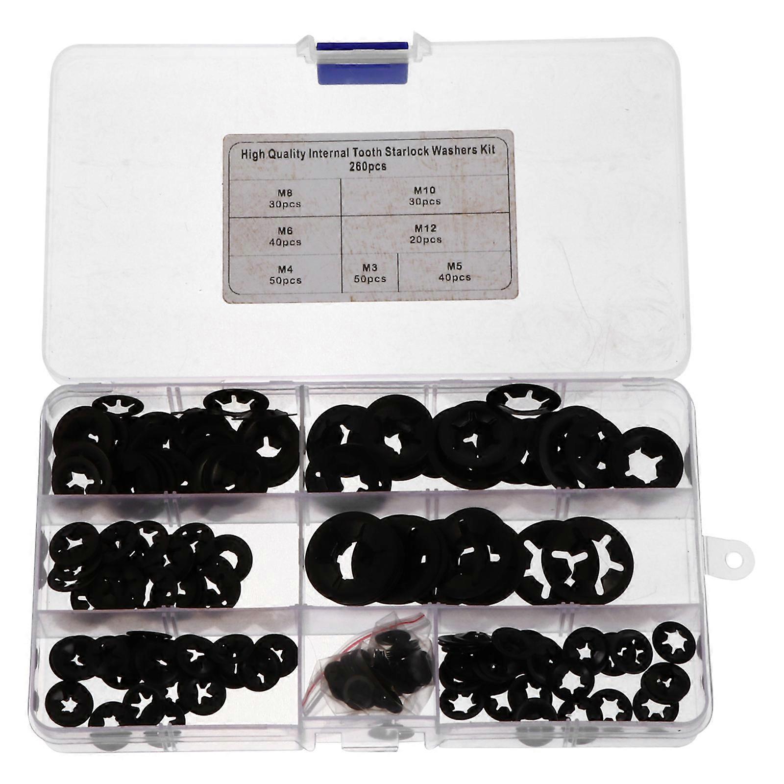 Plum-blossom Shaped Locking Washers For Fixing Machine Parts Black 65Mn Steel Firmly Fixed 1Set