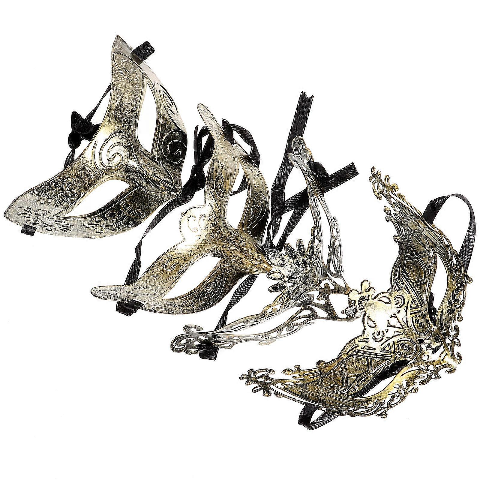 Retro Masquerade Masks Set for Women – Unique Halloween Party Decorations, Vintage Half Face Masks for Cosplay, Carnivals, and Costume Events