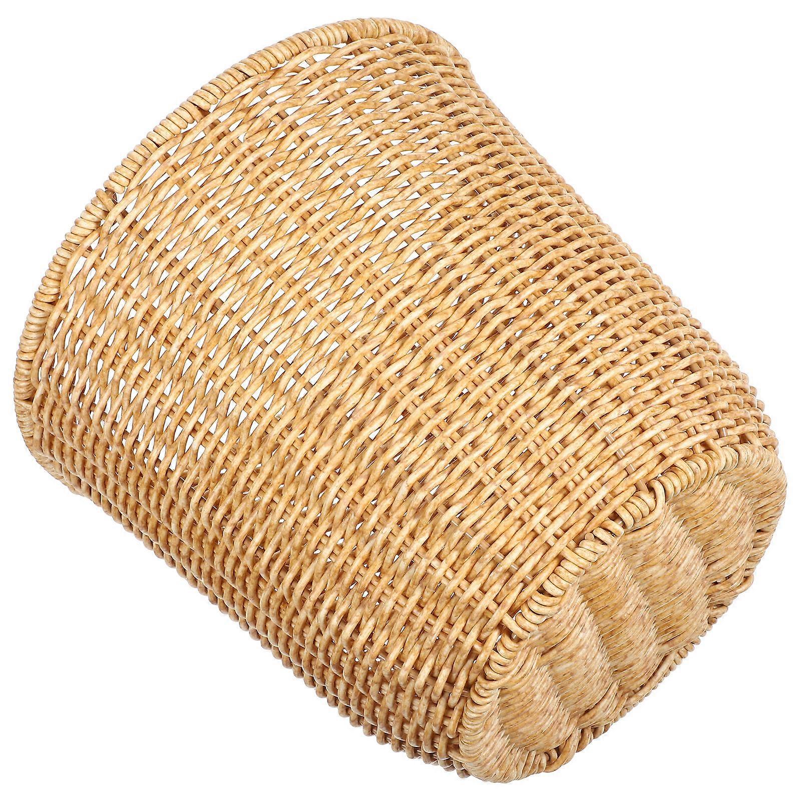 Compact Woven Storage Basket with Flat Base – Desktop Organizer for Bathroom, Office, Bedroom – Clutter Management Container for Small Items
