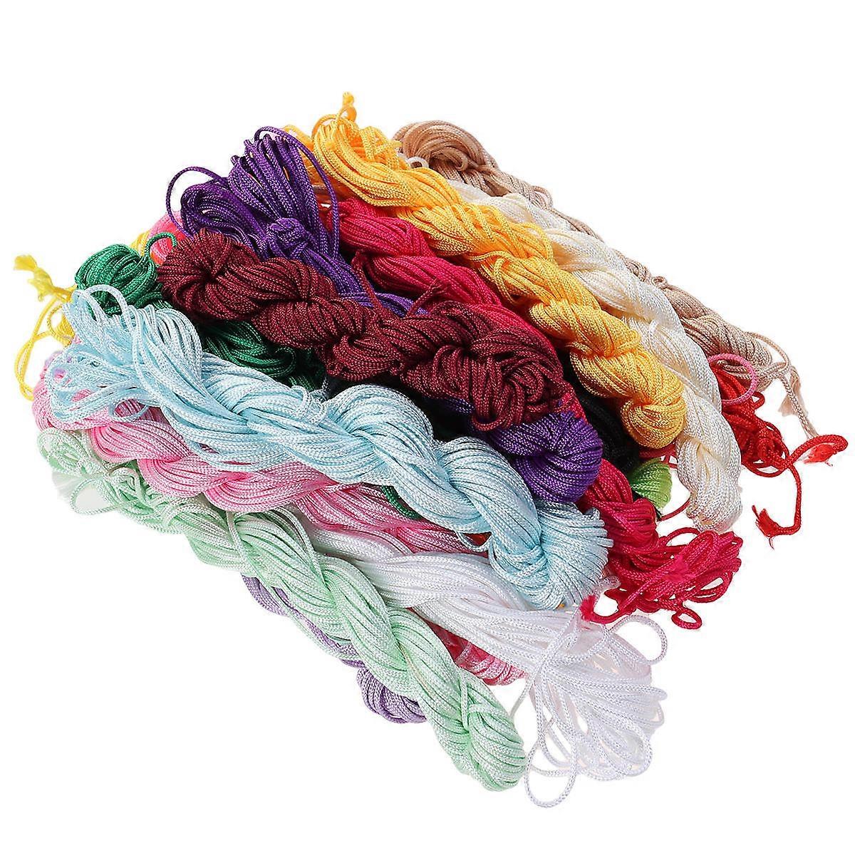 Braided Rope for DIY Bracelet Making Assorted Color Polyester Chinlon Smooth Touch High Tenacity 20PCS 2 MM