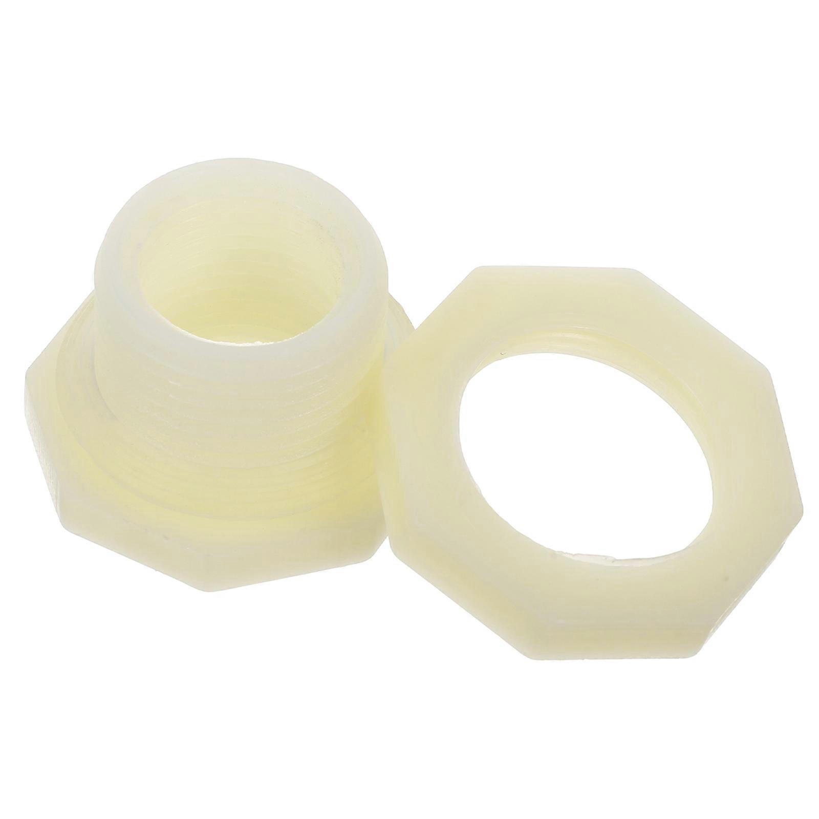 White PP Water Tank Hose Connector for Garden Easy Installation Leakproof Design 0.5 Inch