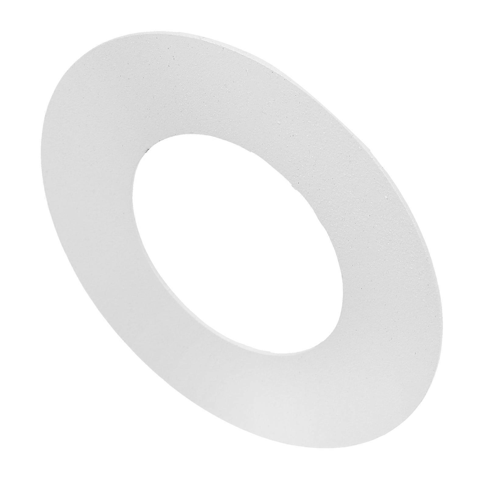 It sounds like you're describing a **lamp shade reducer ring**, specifically one made of **iron (metal)** with a **white finish**, designed to help