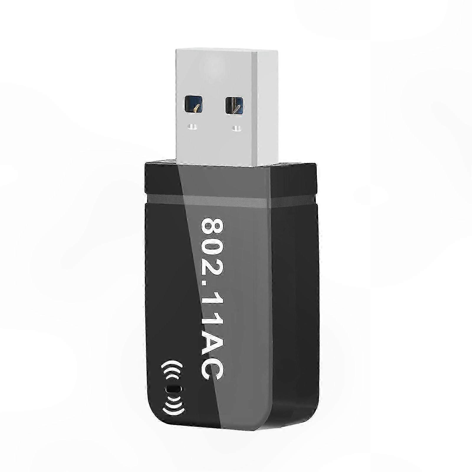 Dual Band AC1300 WiFi Adapter, 5GHz & 2.4GHz Wireless Signal Receiver for Laptop/Desktop, Driver-Free USB Network Card