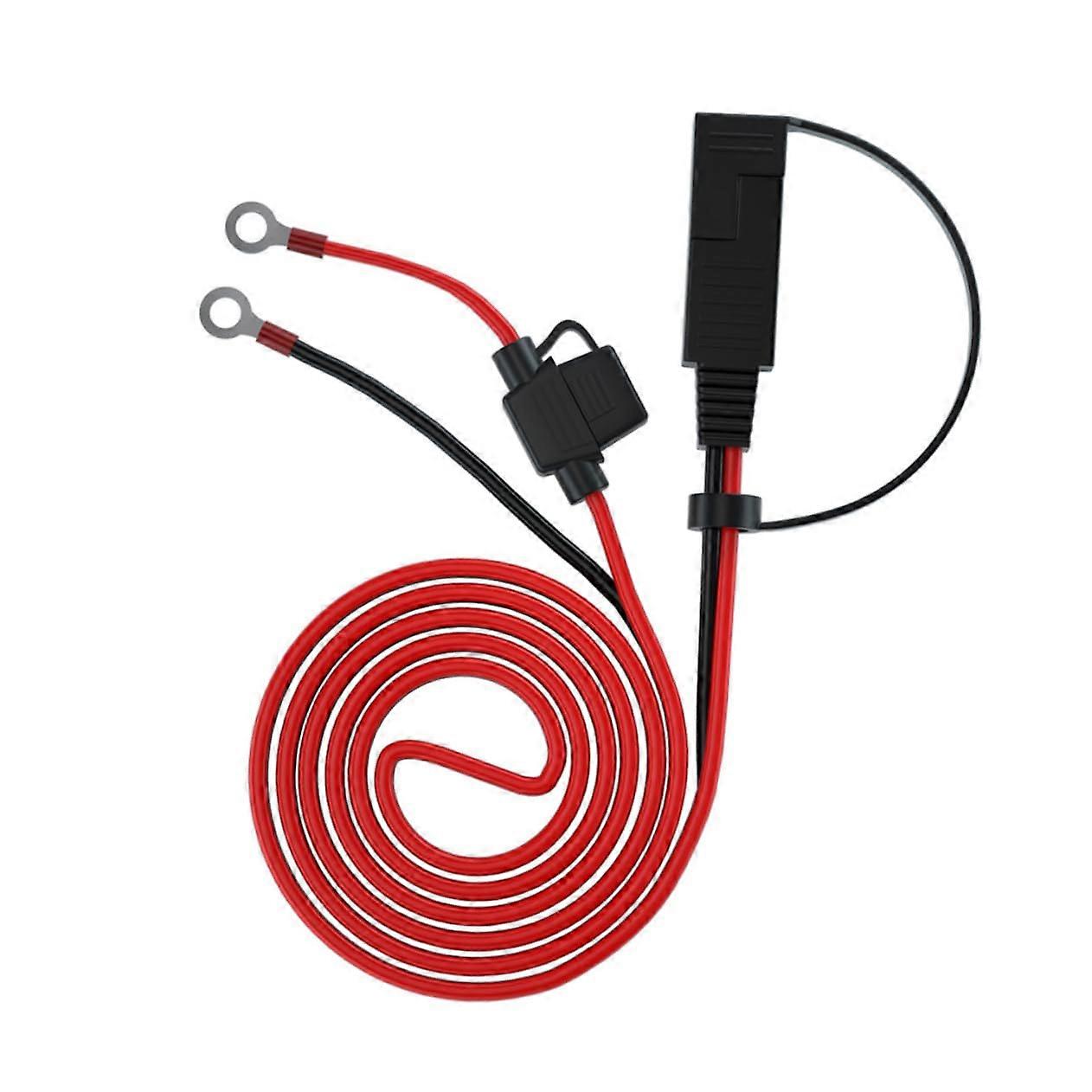 1 piece OT to SAE extension cable with fuse for solar battery, robust and durable ring terminal wiring harness for reliable power supply